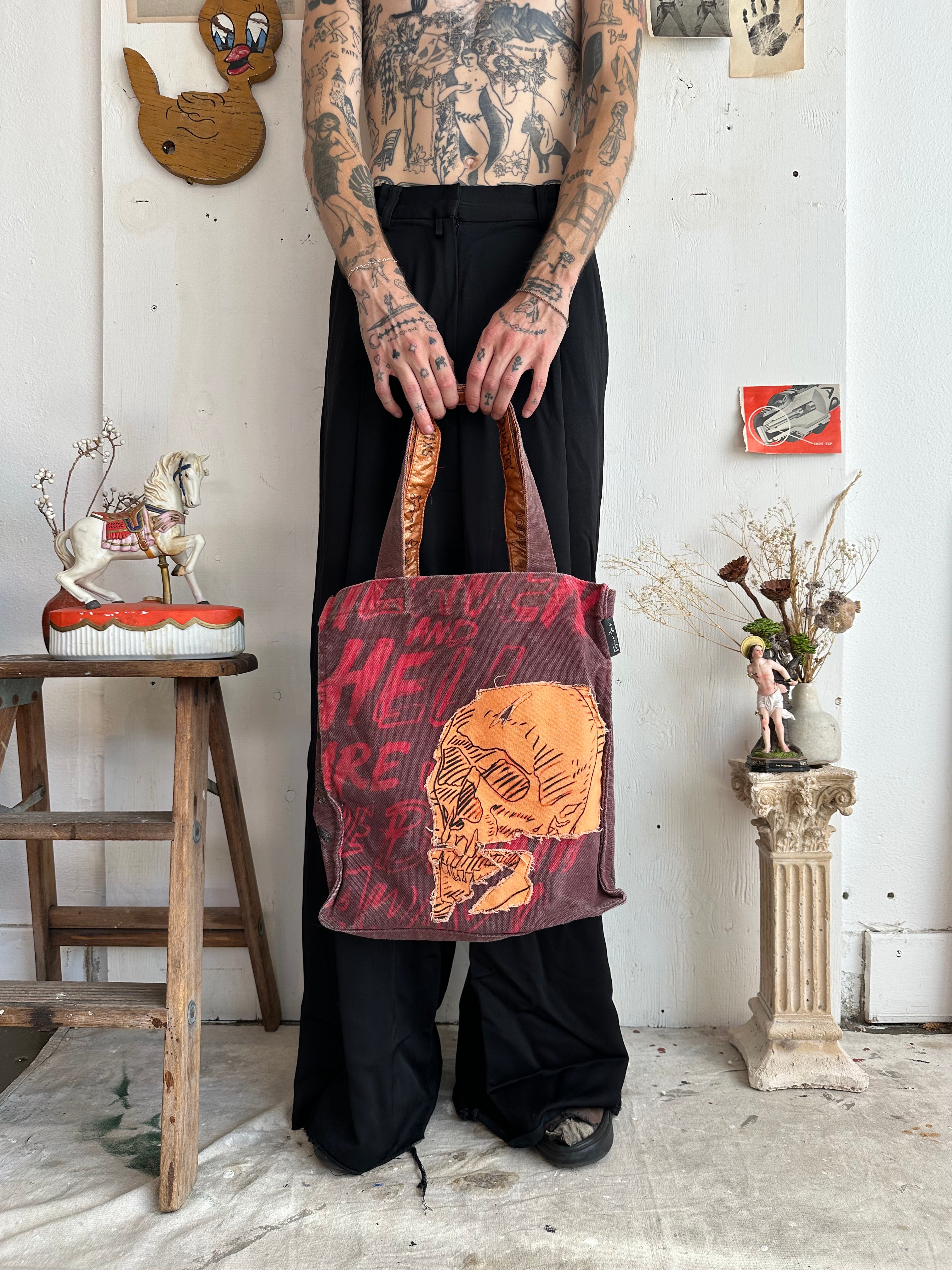 2000s Well Worn Skull Heavy Duty Tote Bag