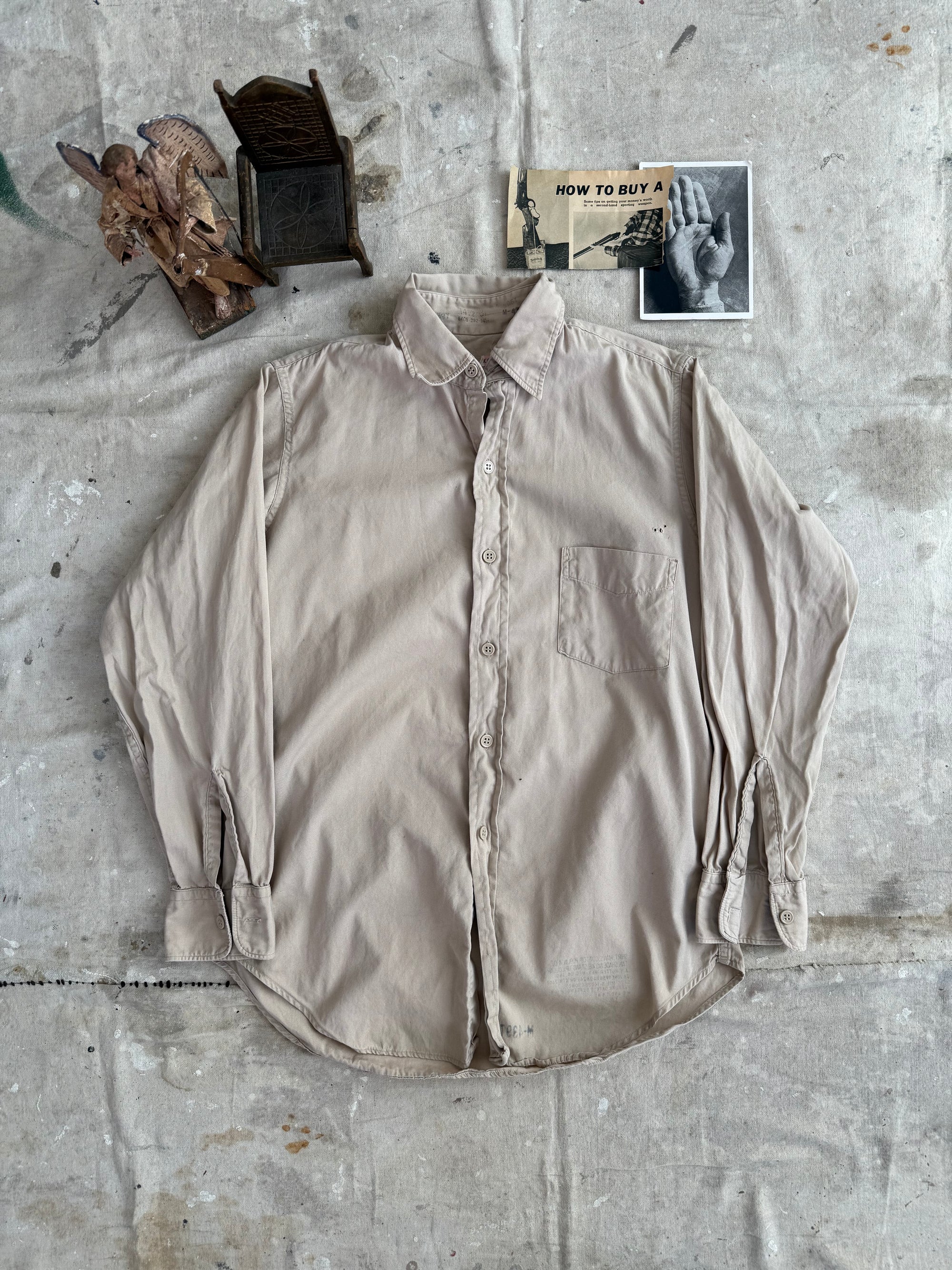 1970s Light Beige Work Shirt