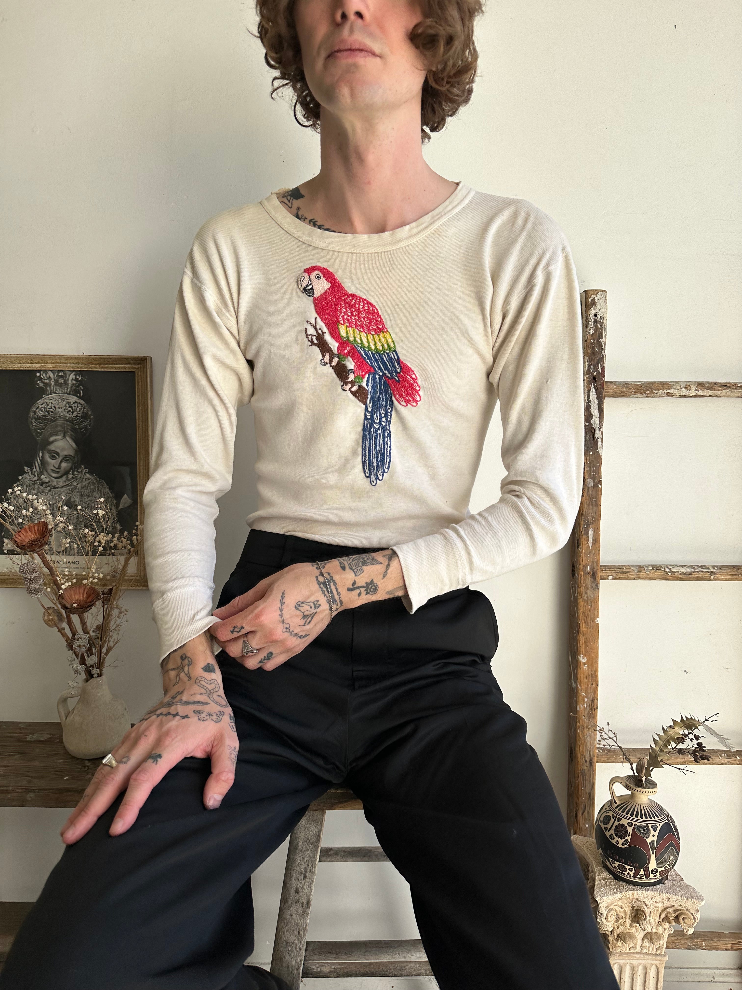 1960s Chain Stitch Parrot Long Sleeve (M)