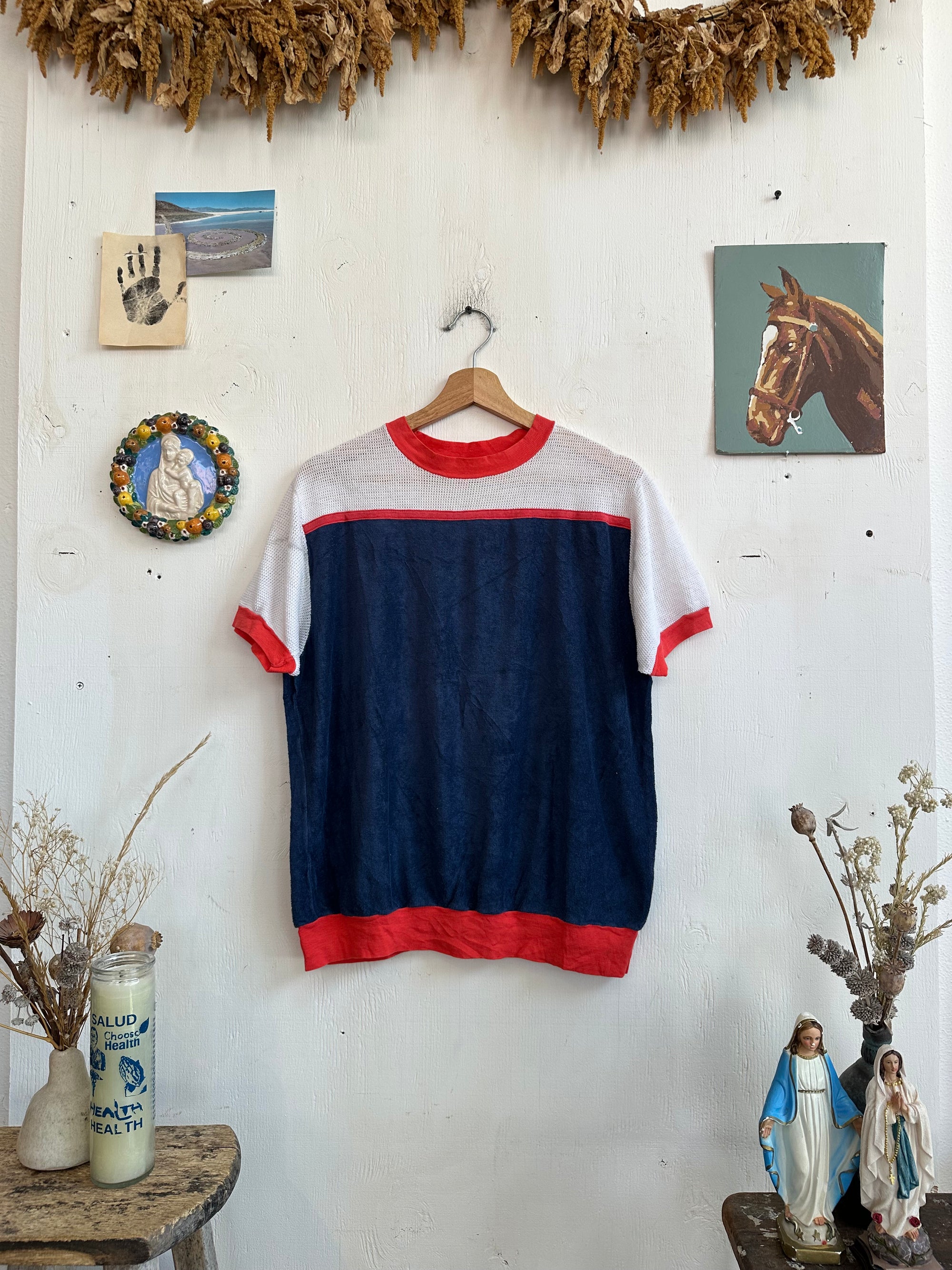 1980s Athletic Velour Tee (Boxy M)