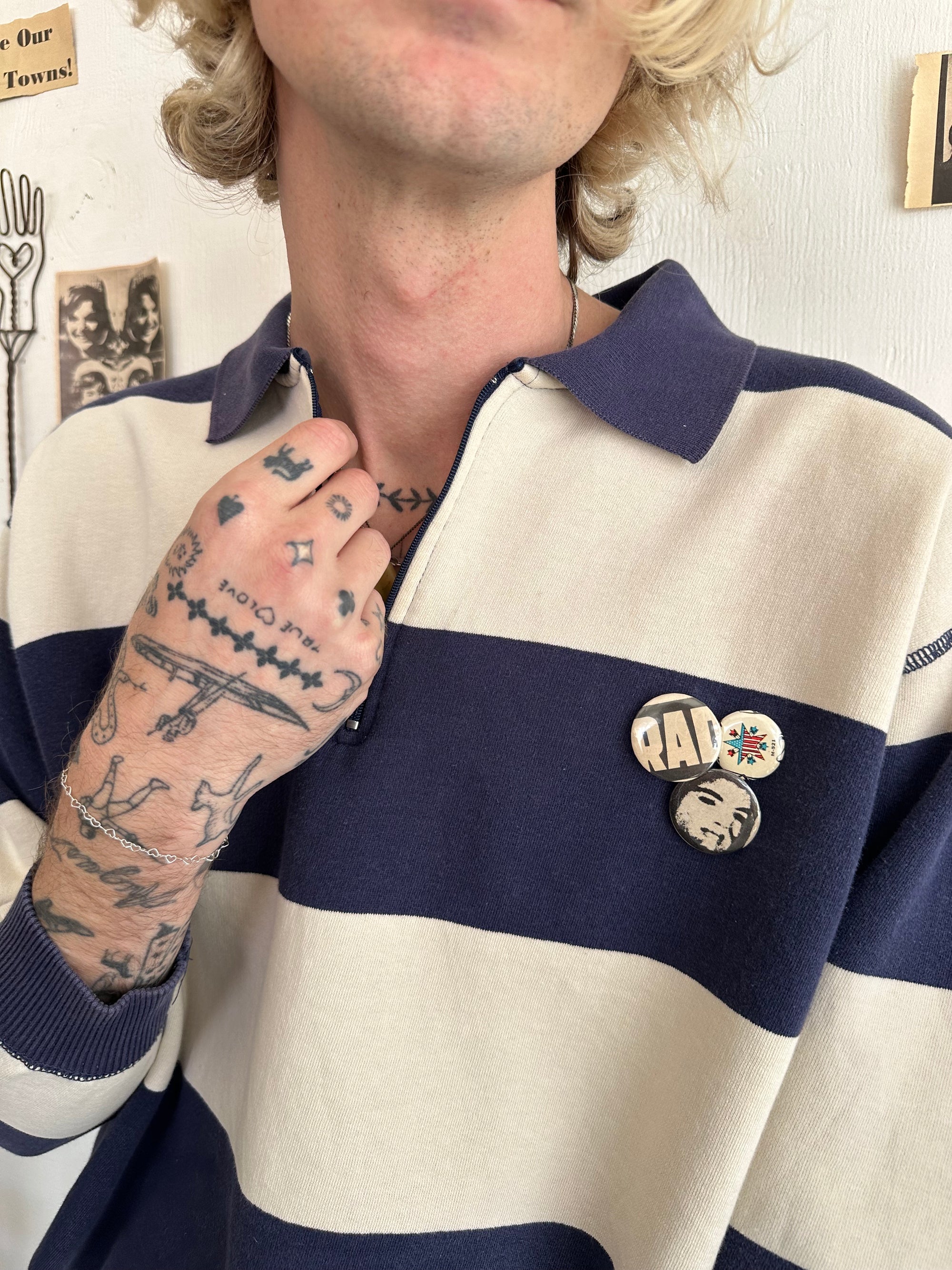 1990s Rugby Quarter Zip W/ Pins
