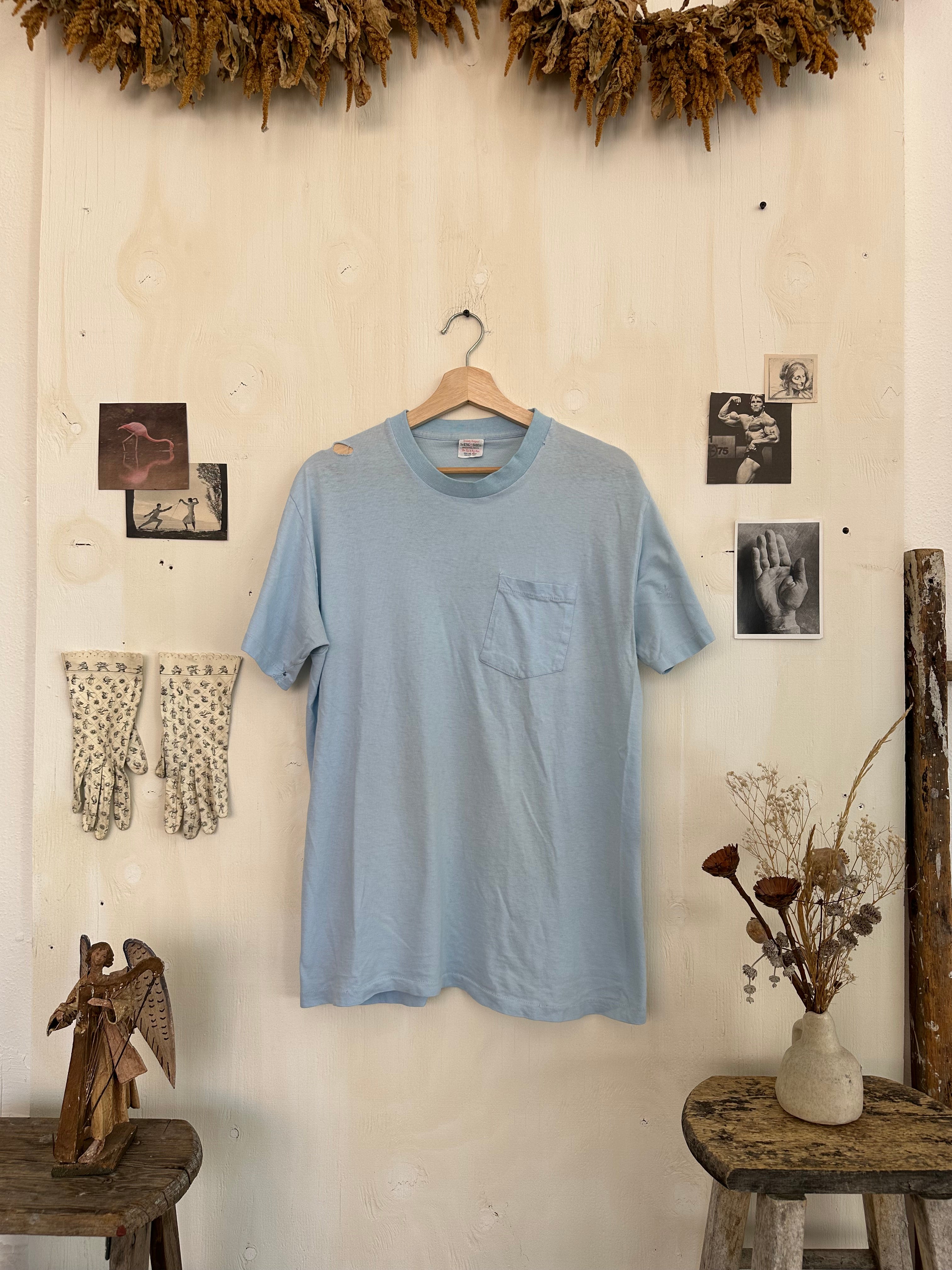 1980s Light Blue King Size Pocket Blank (M/L)