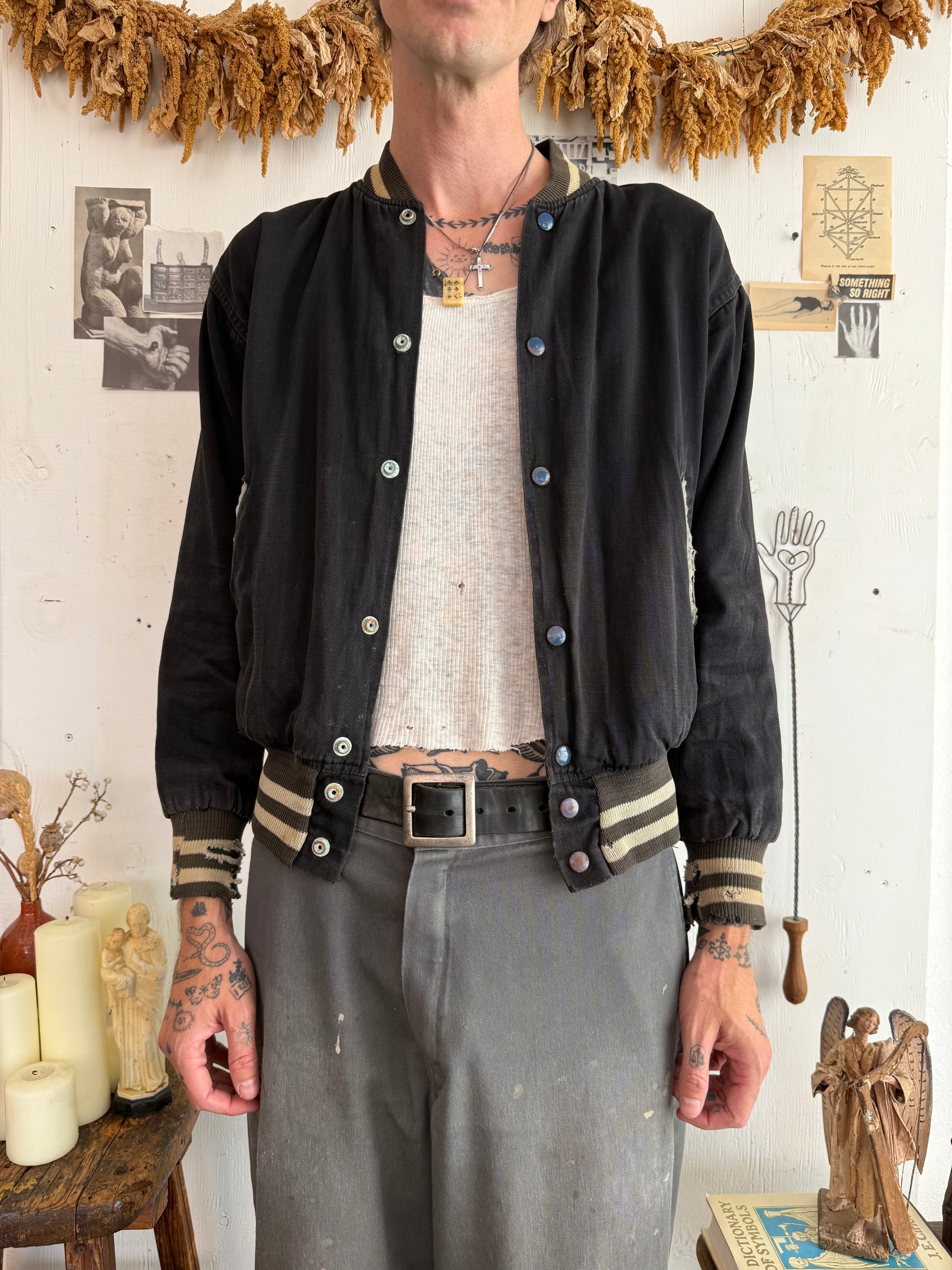 1930s Thrashed John Town Baseball Jacket