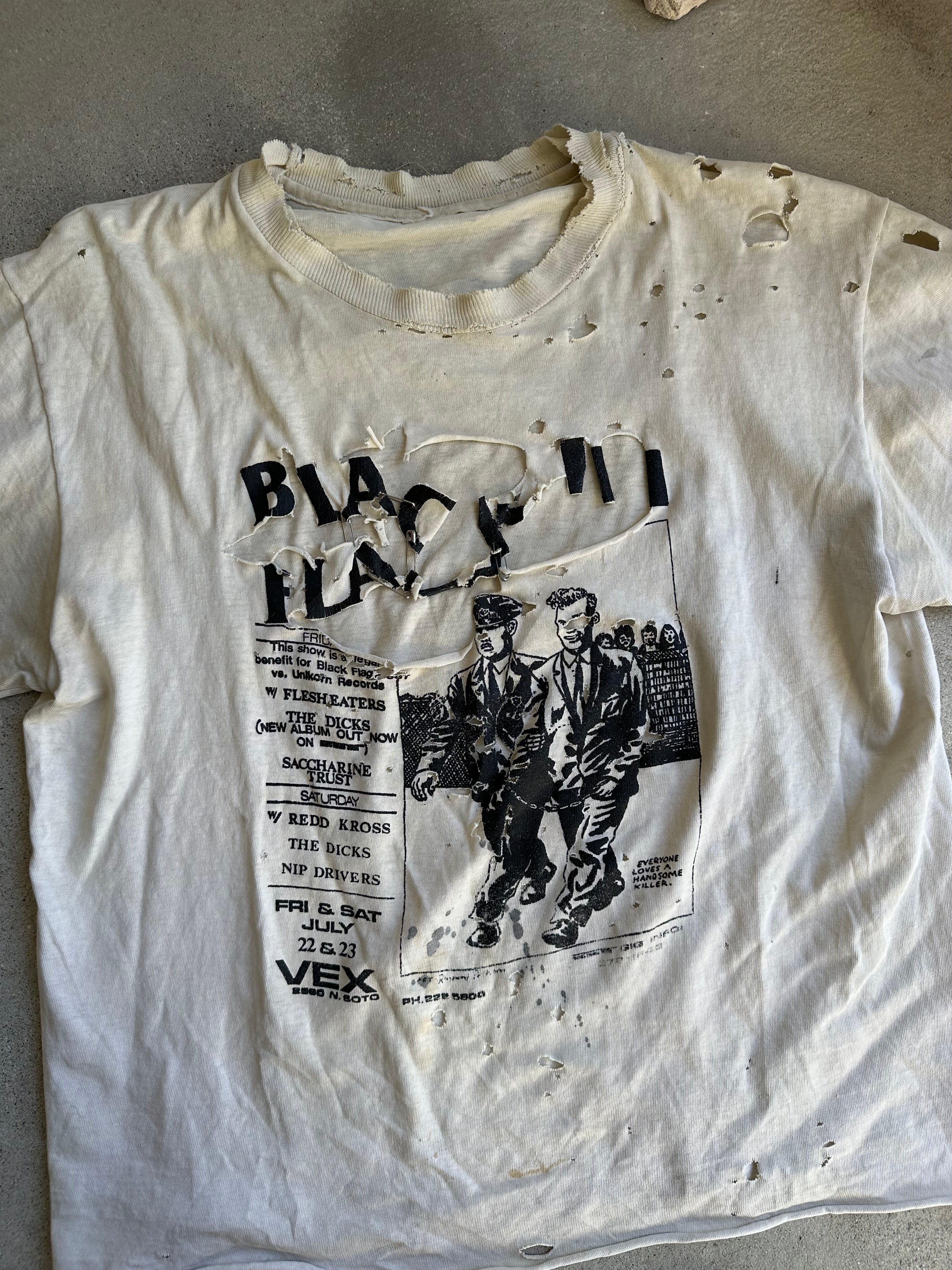 1990s Shredded Black Flag T-Shirt (M)