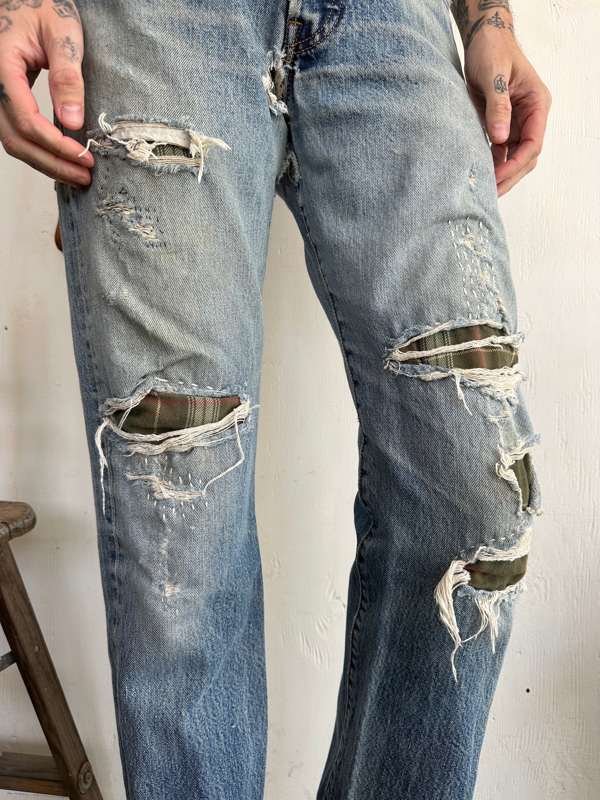 1990s Thrashed and Repaired Levis 501s