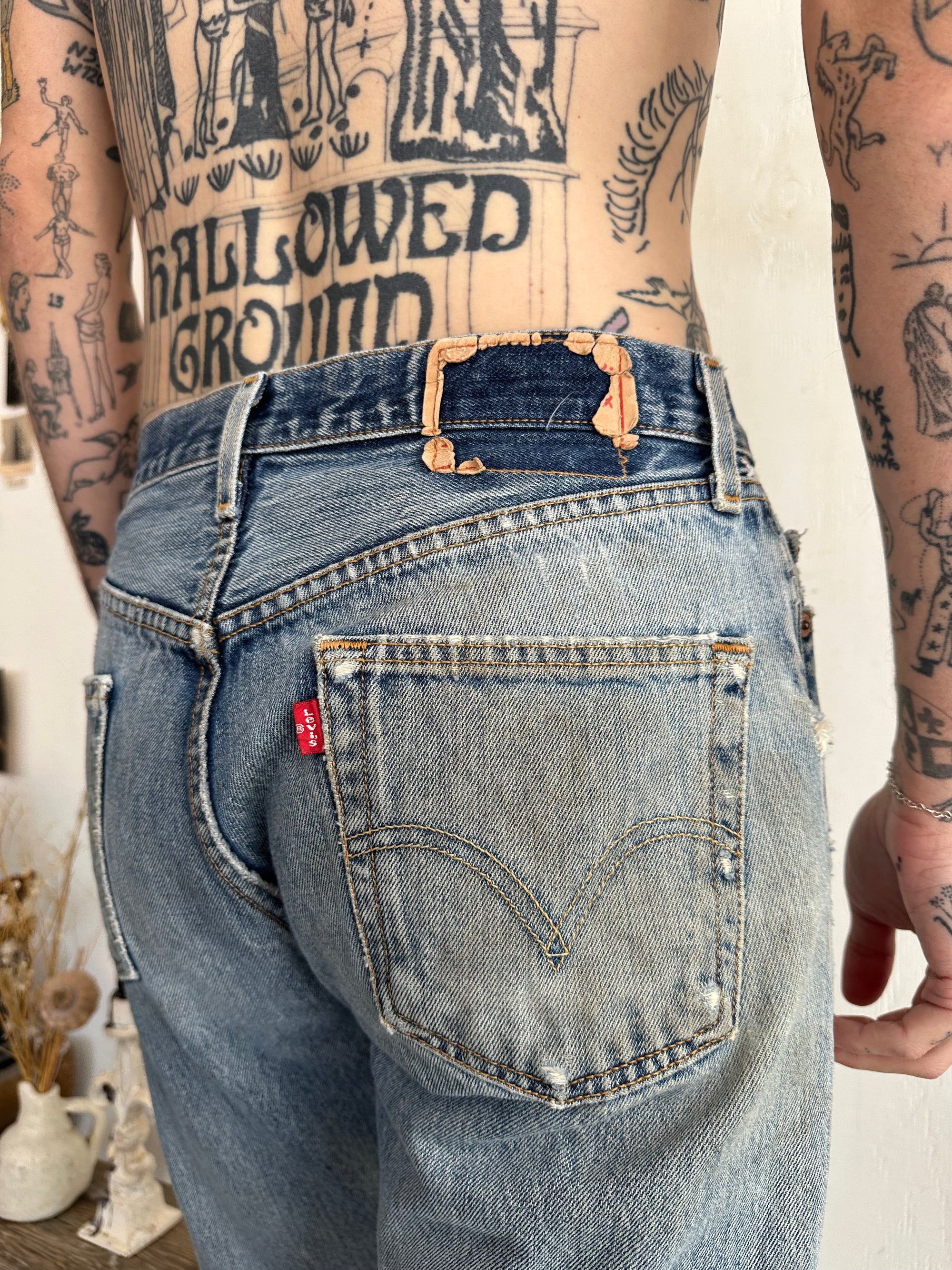 1990s Thrashed and Repaired Levis 501s
