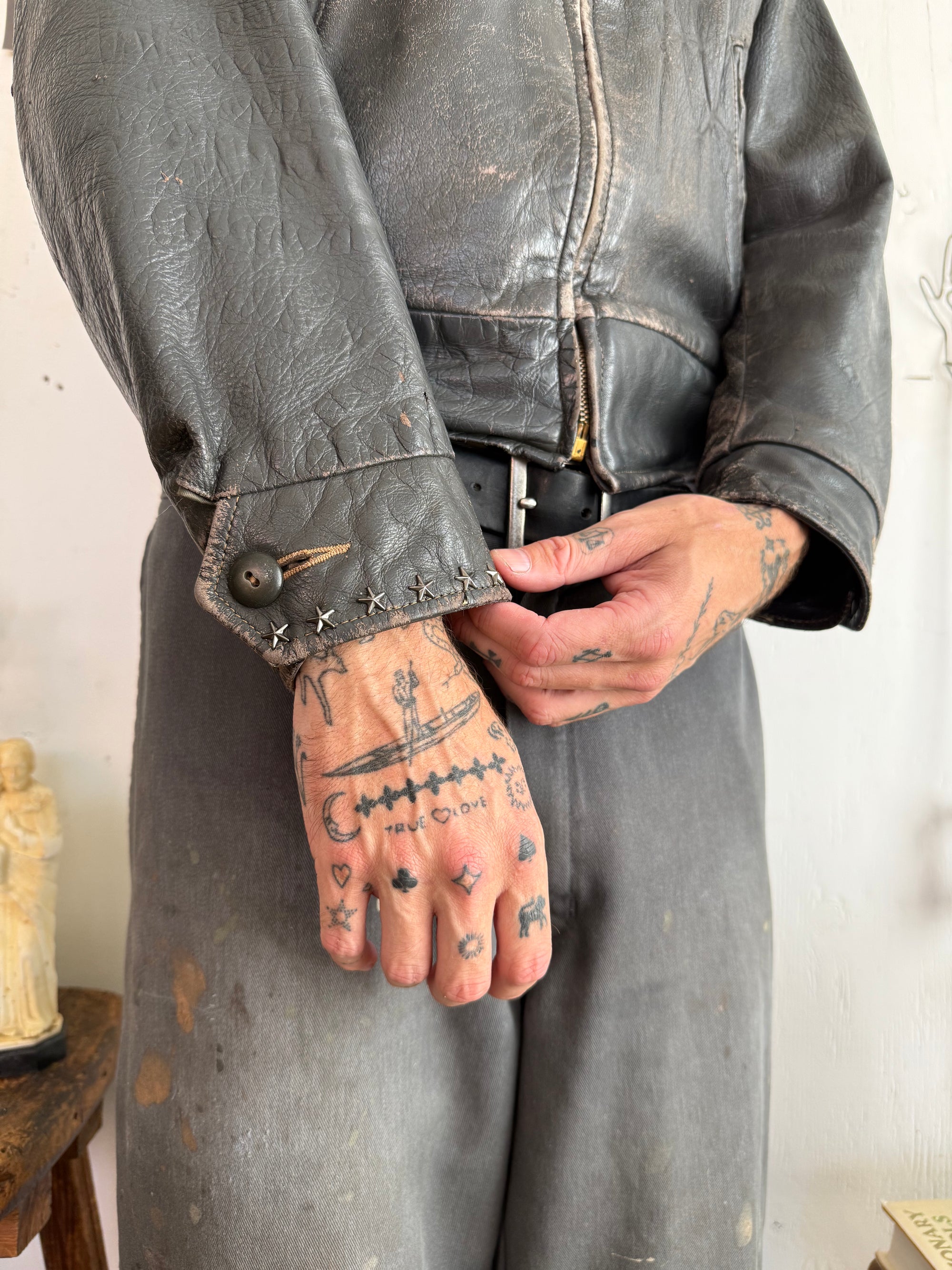 1940s Leather Blouson w/ Charms