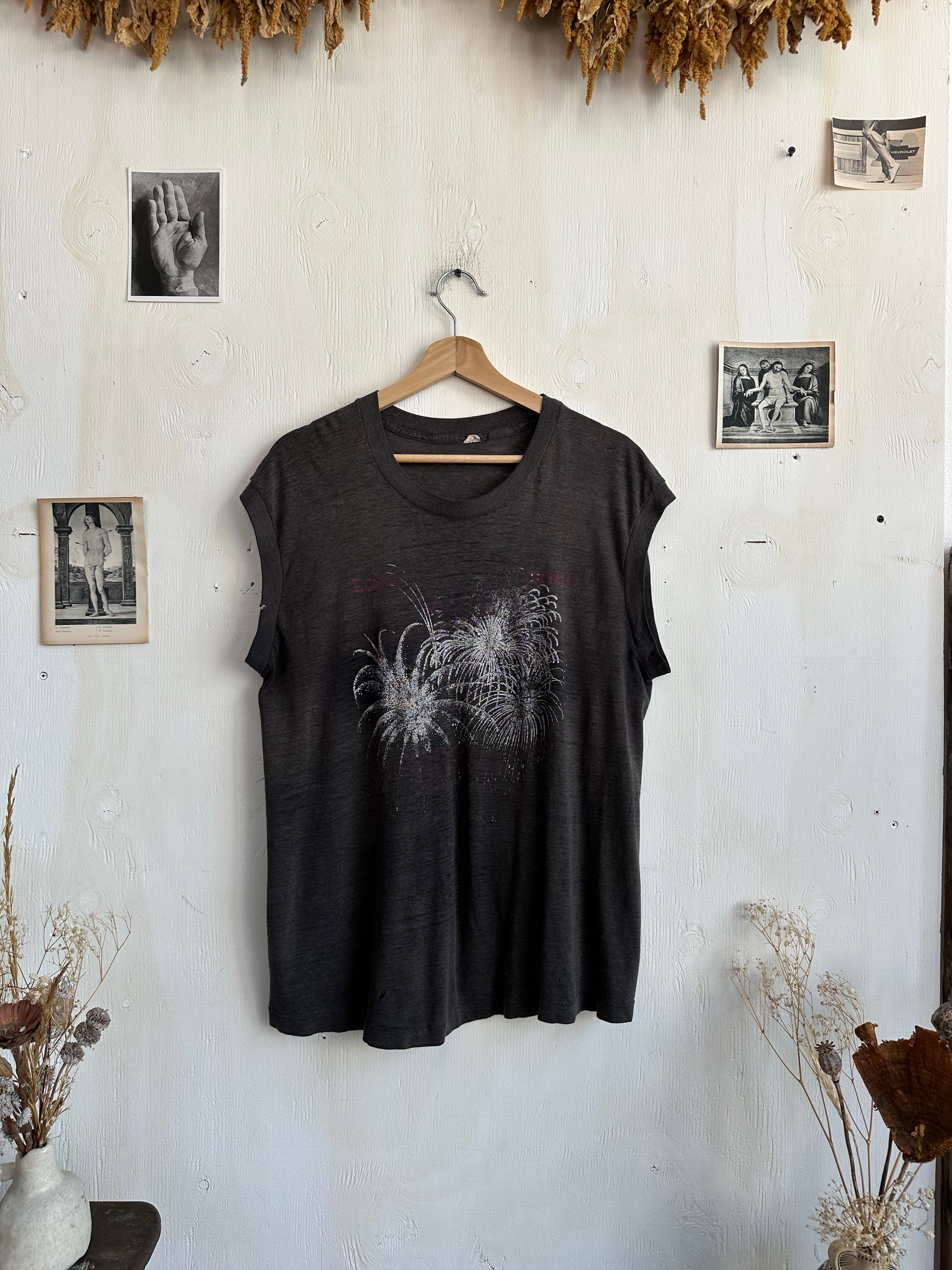 1980s Paper Thin Louisville Slugger Fireworks Tee (XL)