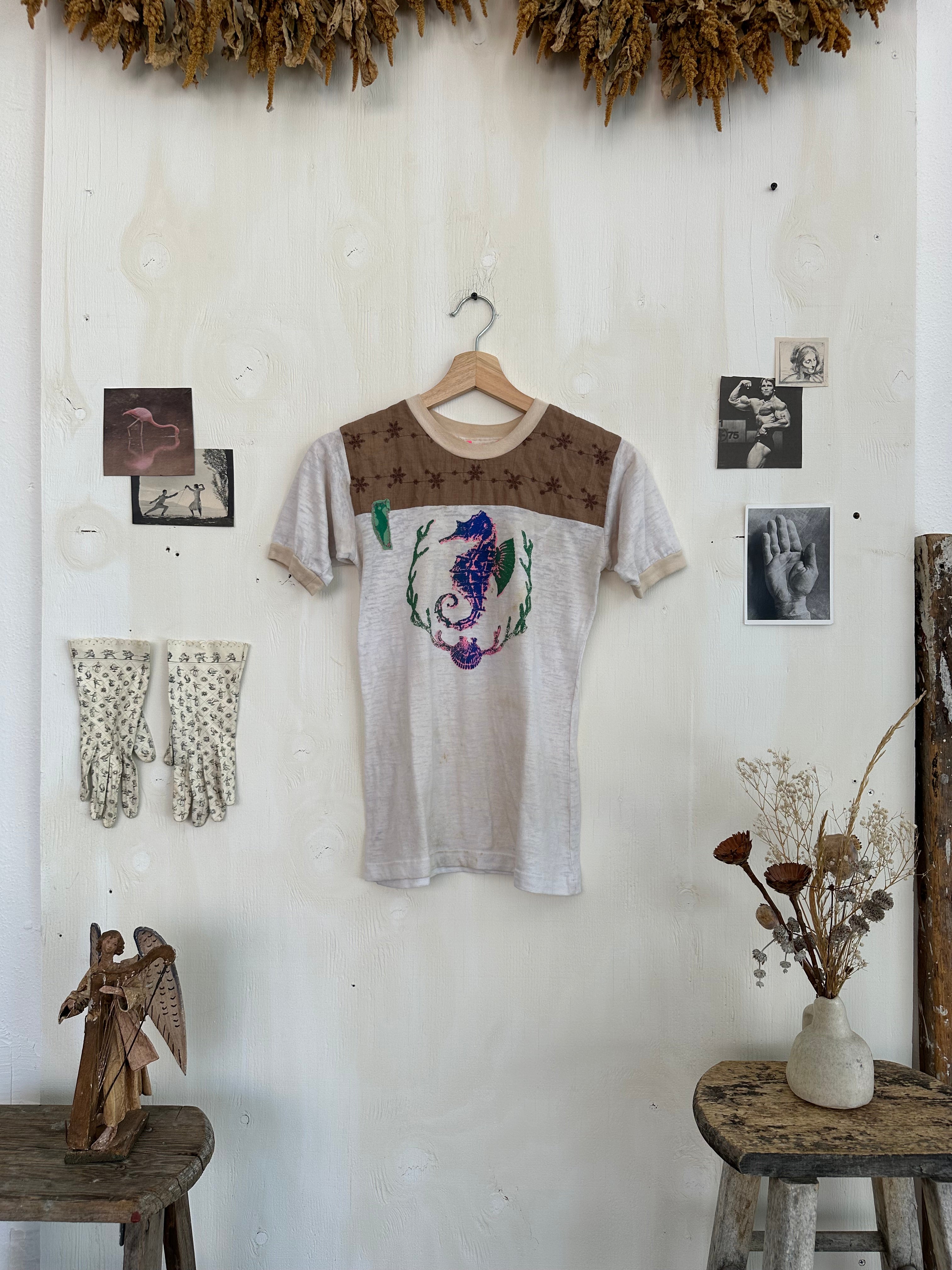 1970s Well Worn Sea Horse T-Shirt (S)
