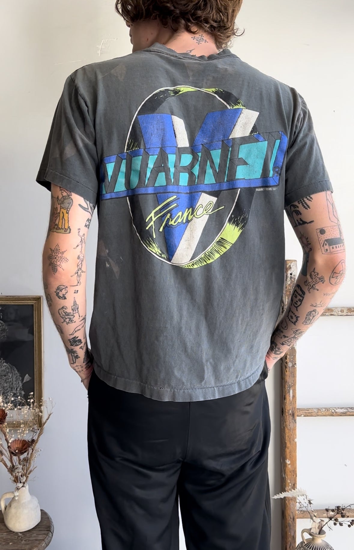 1980s Well-Worn Vuarnet Sunglasses T-Shirt (M)