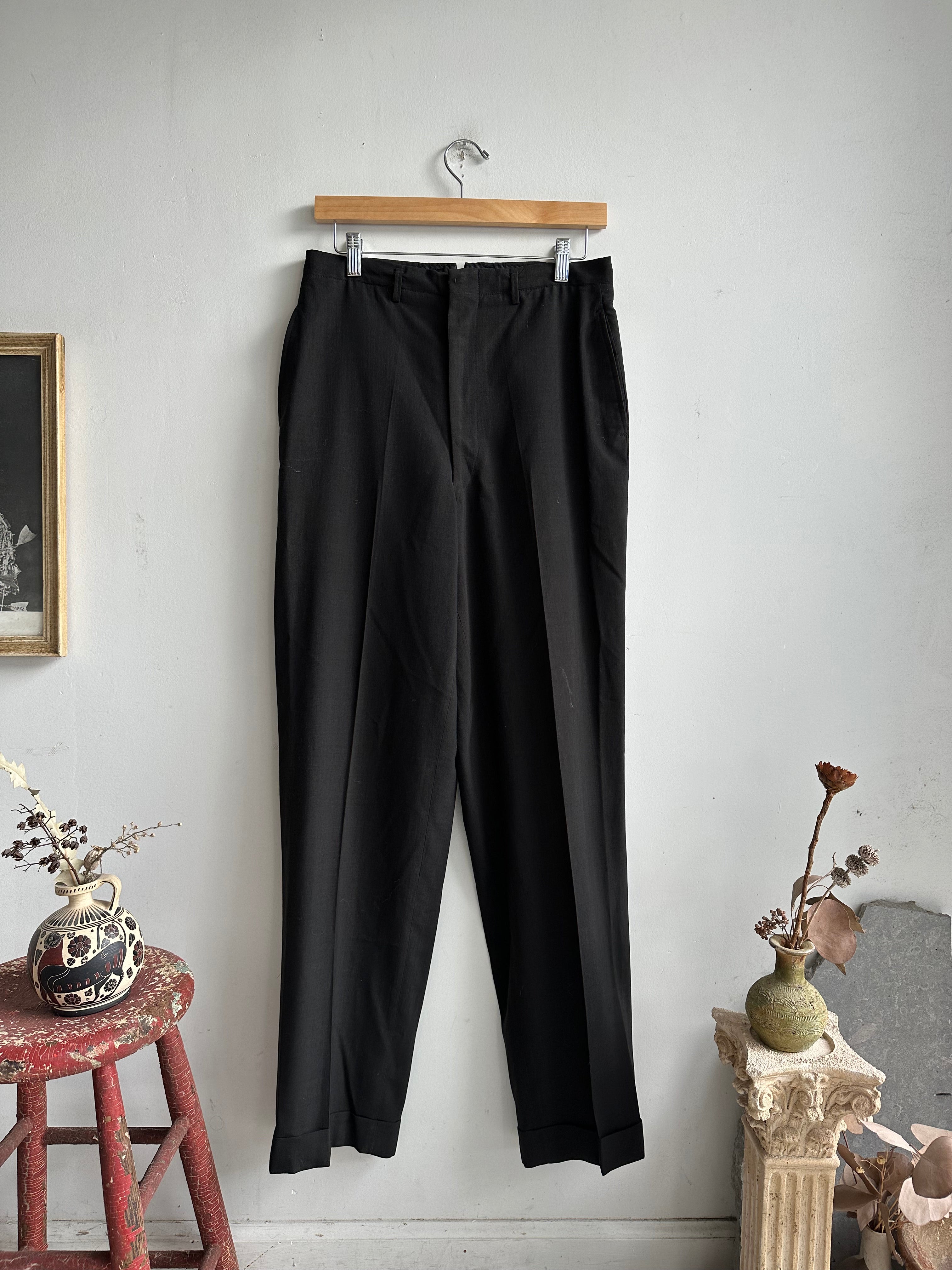 1950s Lightweight Black Trousers (30 x 31)