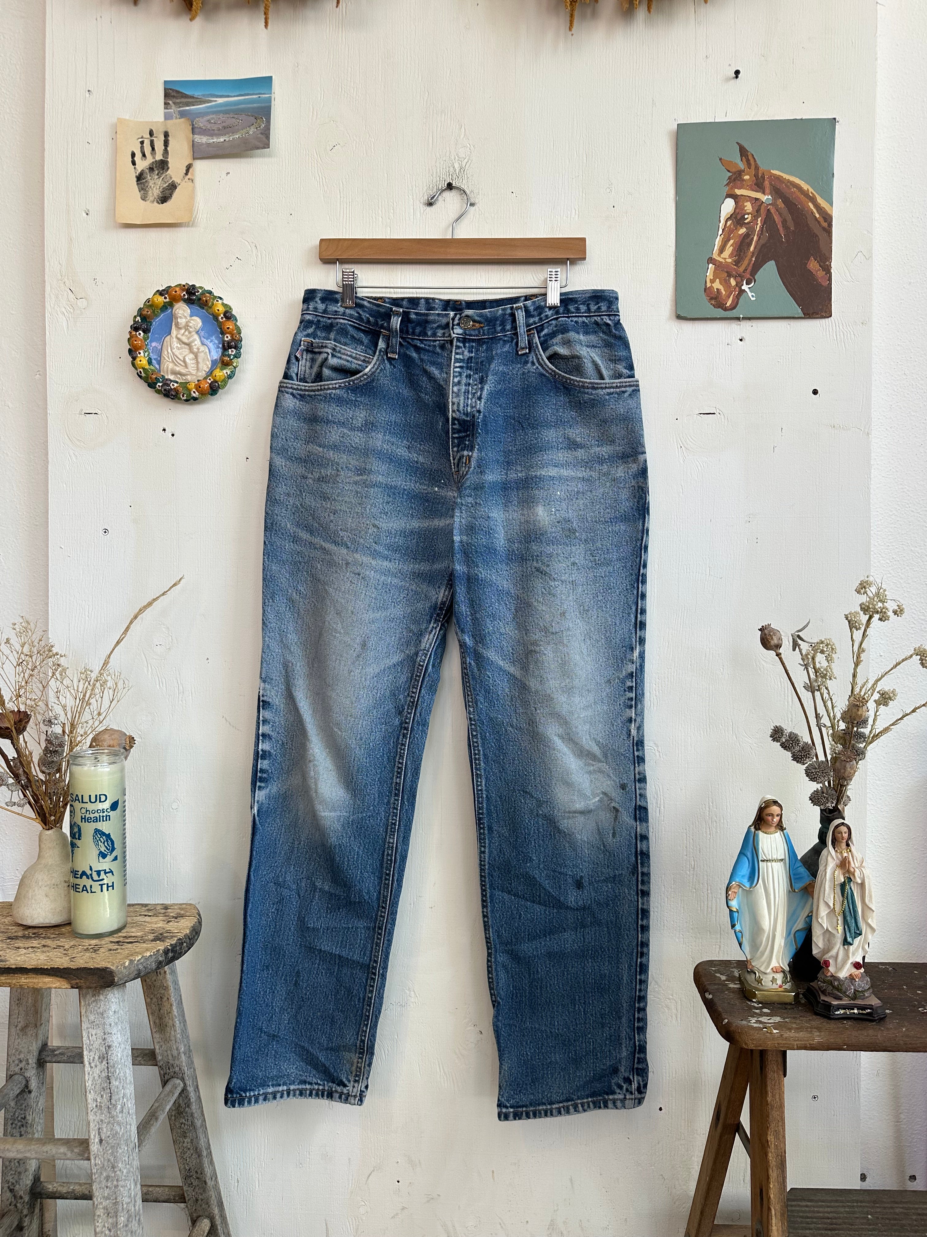 1990s Perfectly Worn Made in the USA Straight Leg Denim (33/31)