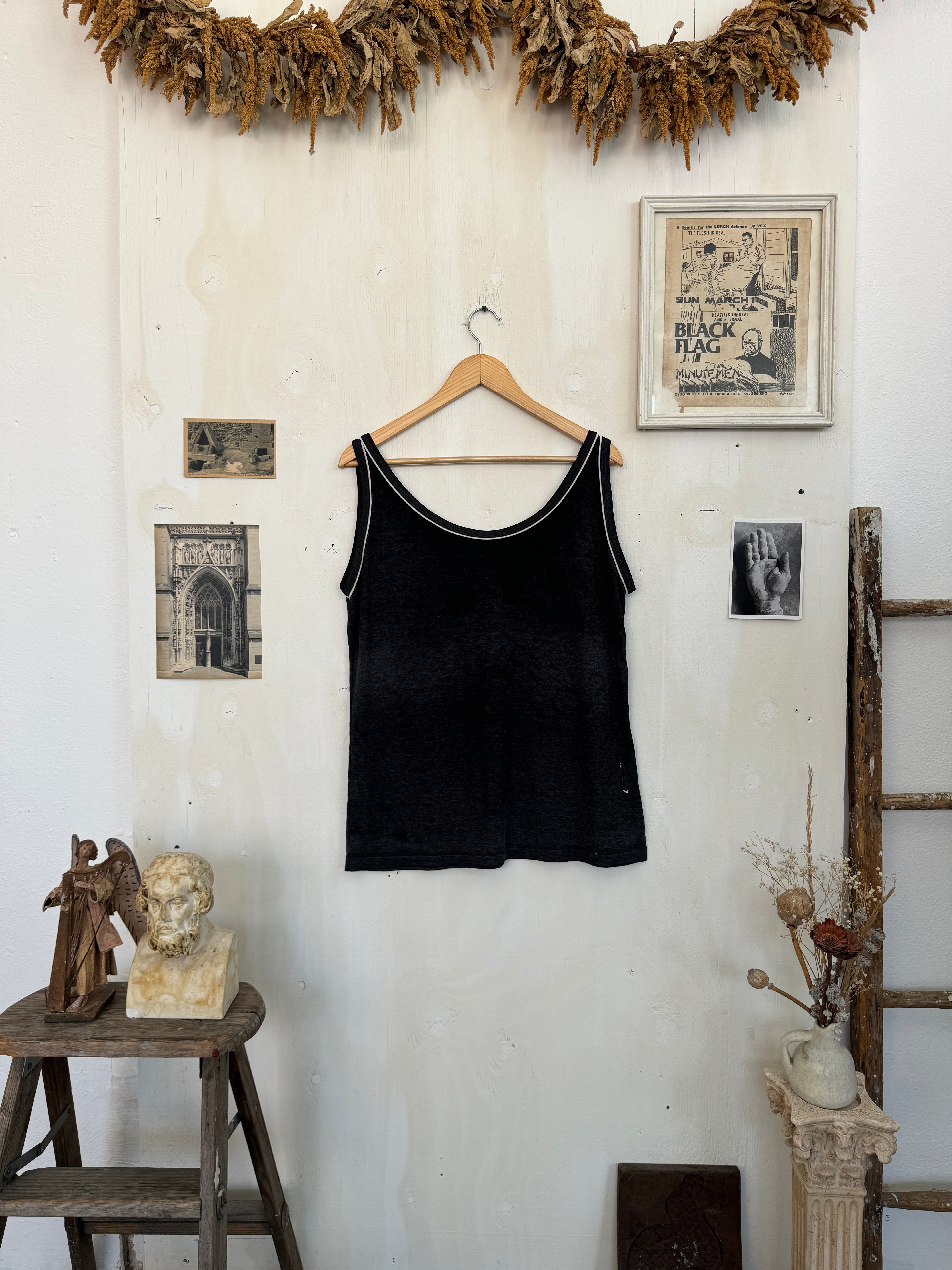 1970s Paper-Thin Black Tank (Boxy XL)