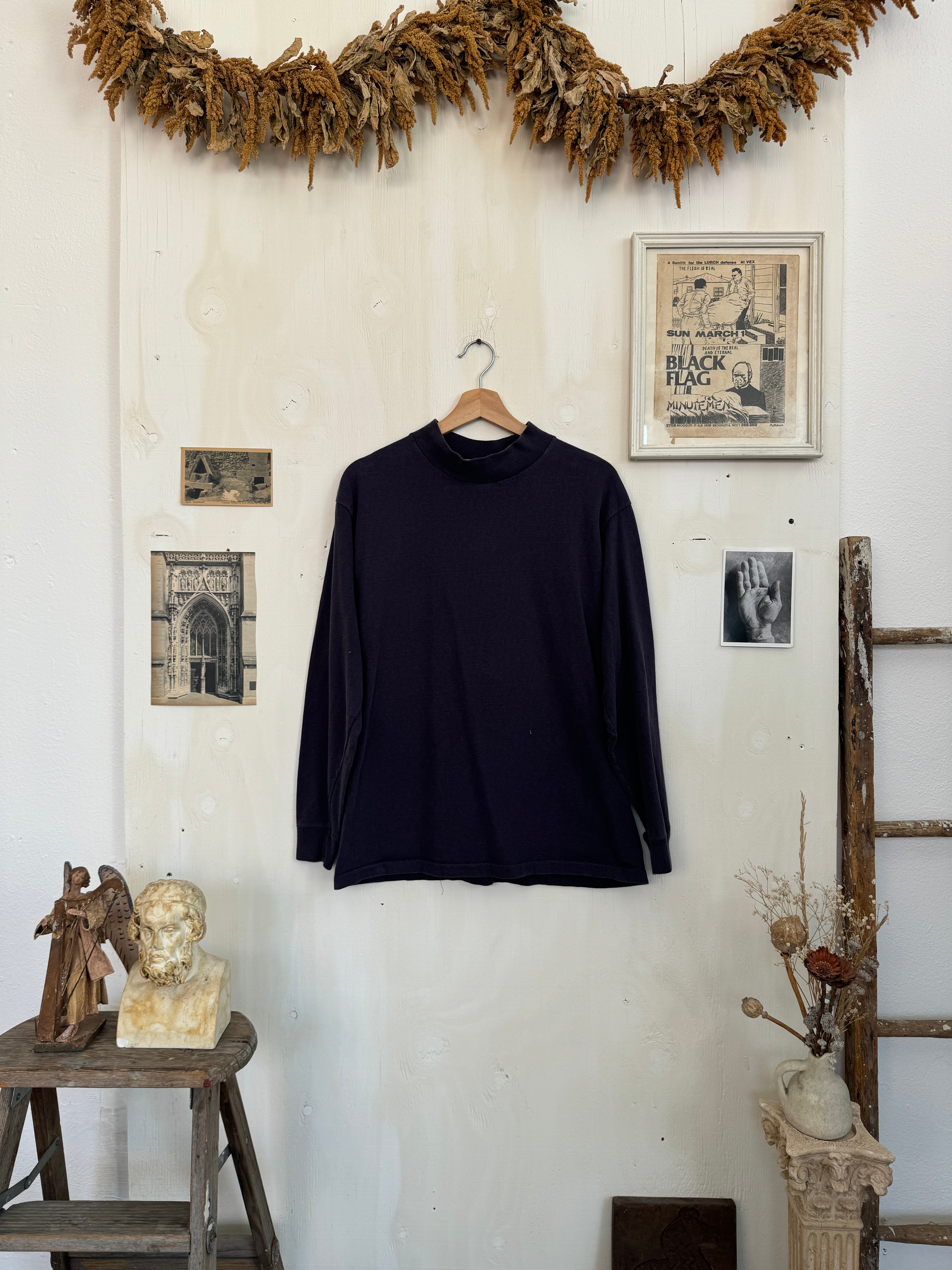 1990s Faded Black Mock Neck (L)
