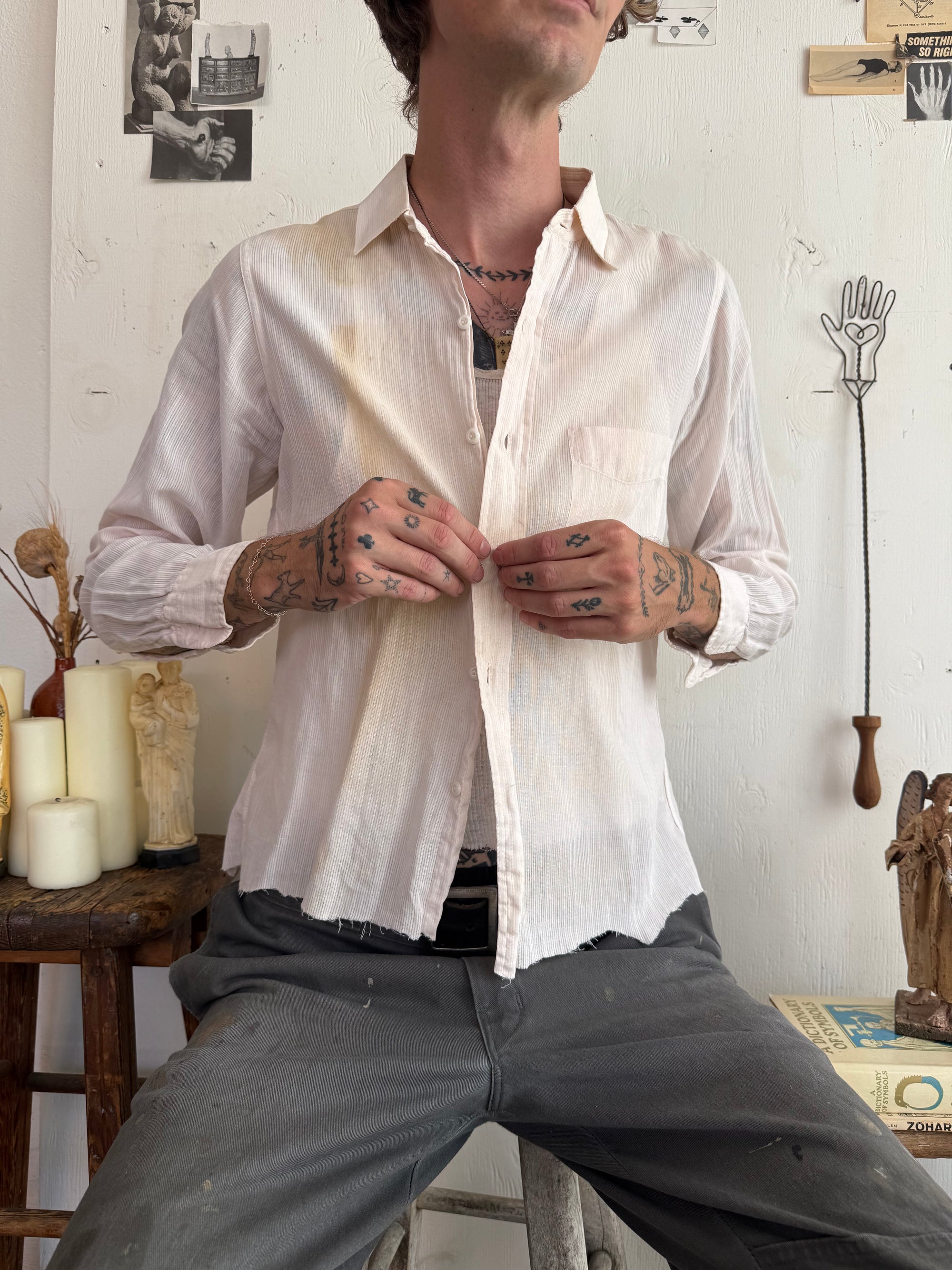 1940s Thrashed Arrow Button Up