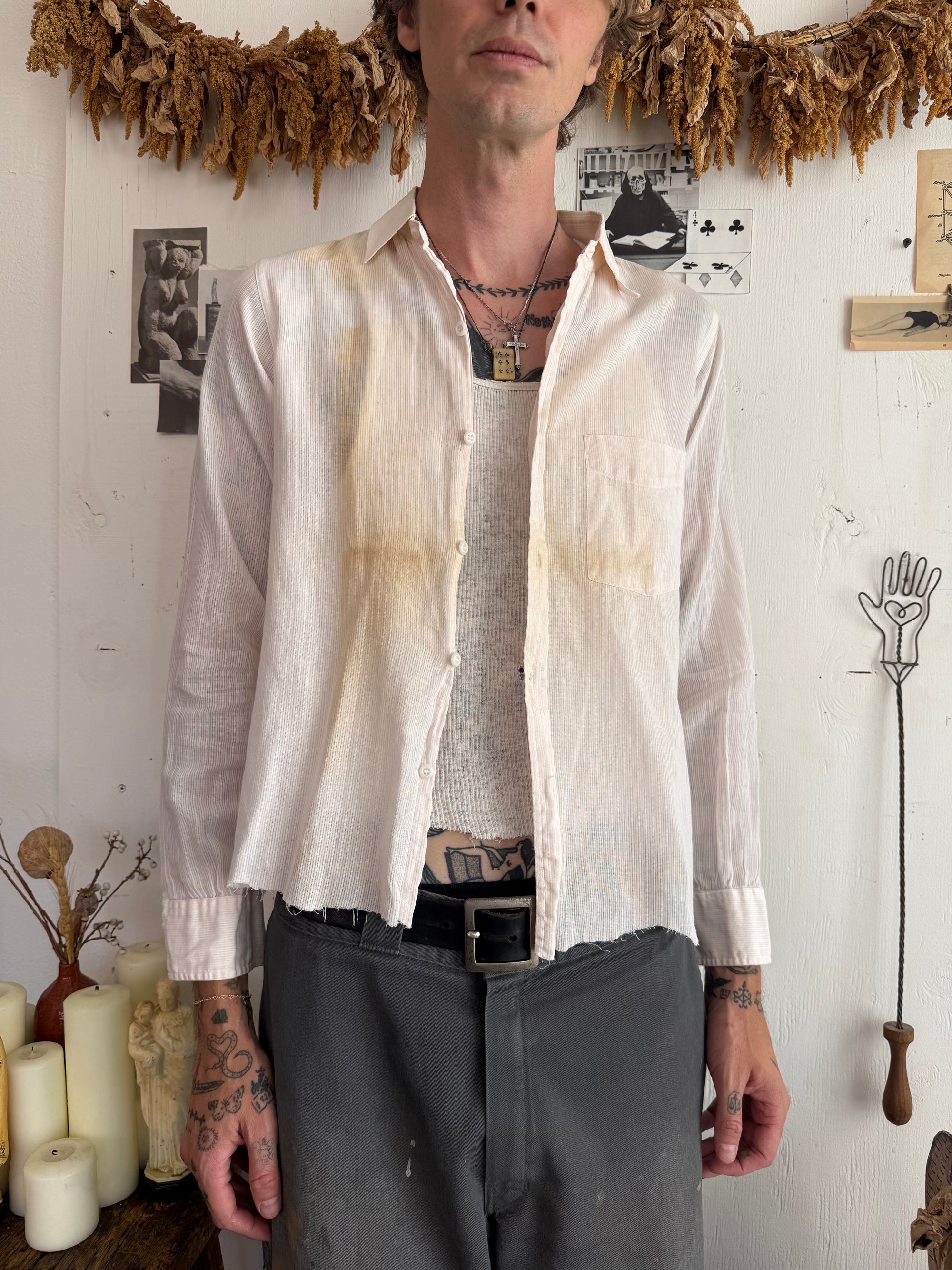 1940s Thrashed Arrow Button Up