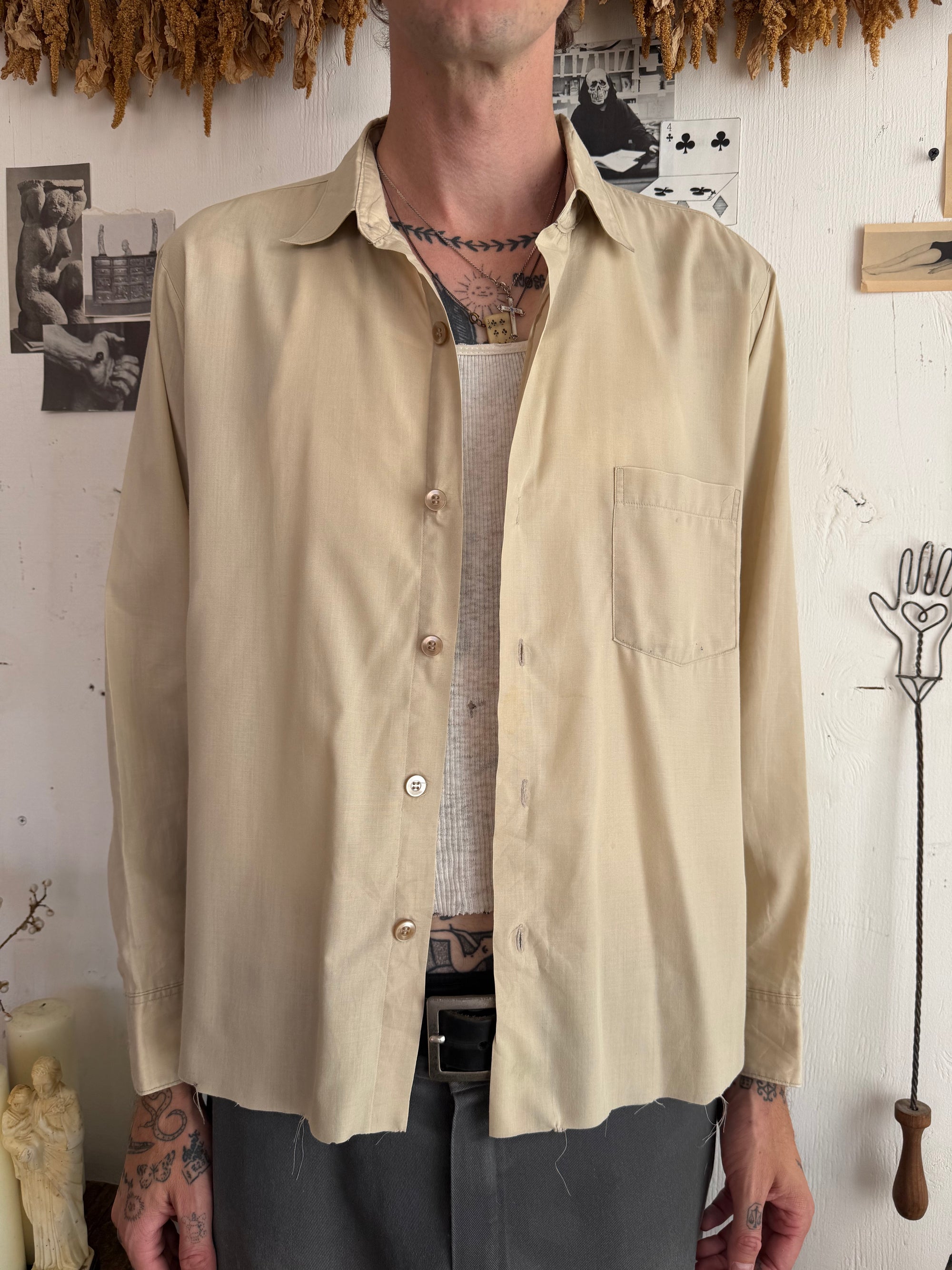 1950s Paper Thin Button Up