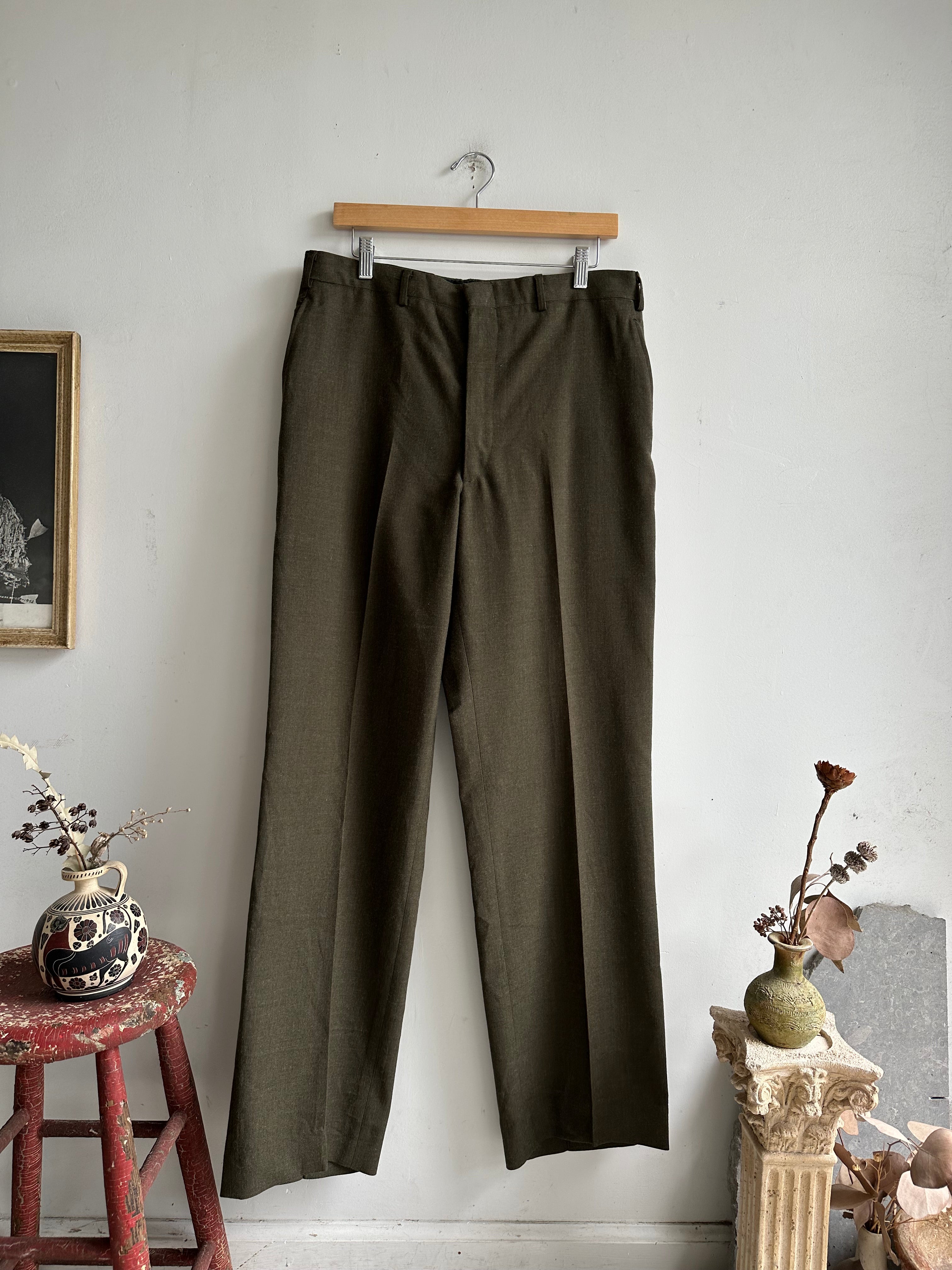 1960s Army Green Trousers (34 x 31)