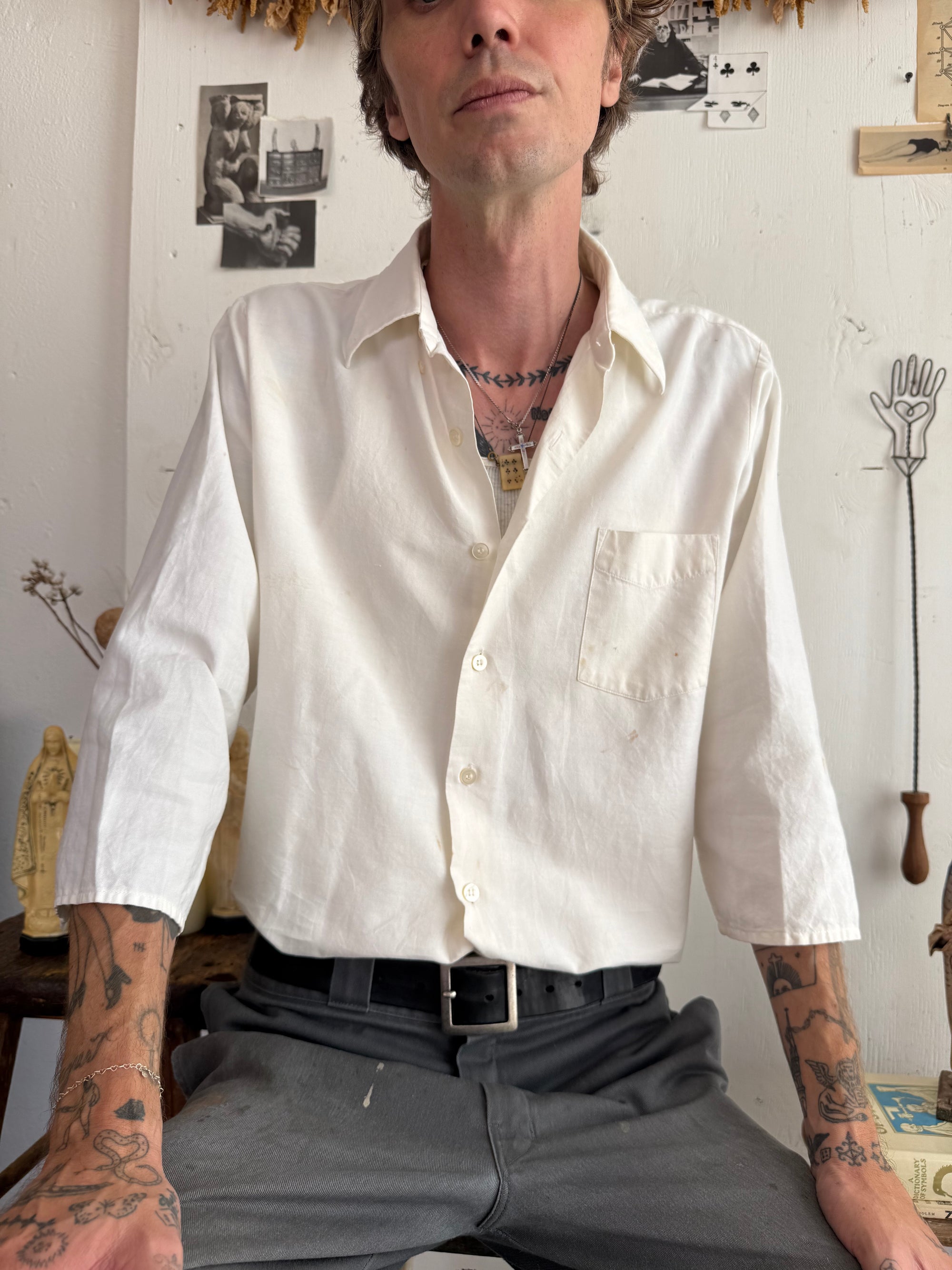 1960s Thrashed Half-Sleeve Button Down