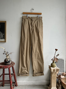 1940s Union Made Tan Anvil Work Pants (30 x 33)