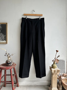 1960s Black Wool Trousers (34 x 31)