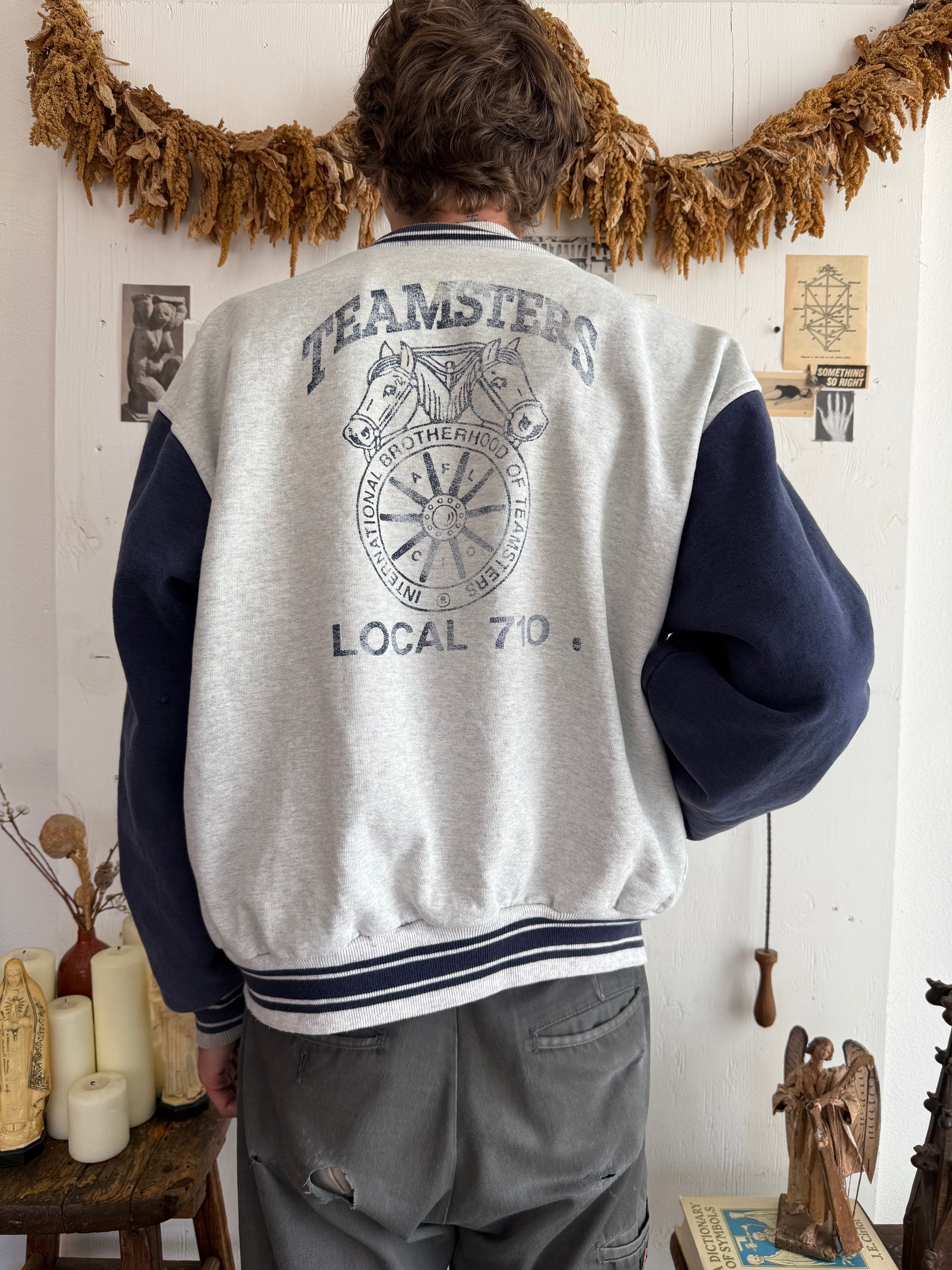 1990s Sunfaded Teamsters Sweatshirt Jacket