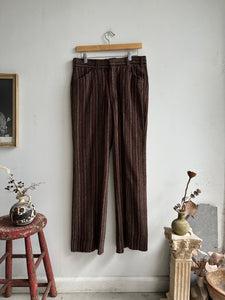 1940s Brown Pinstripe Trousers (31 x 30)