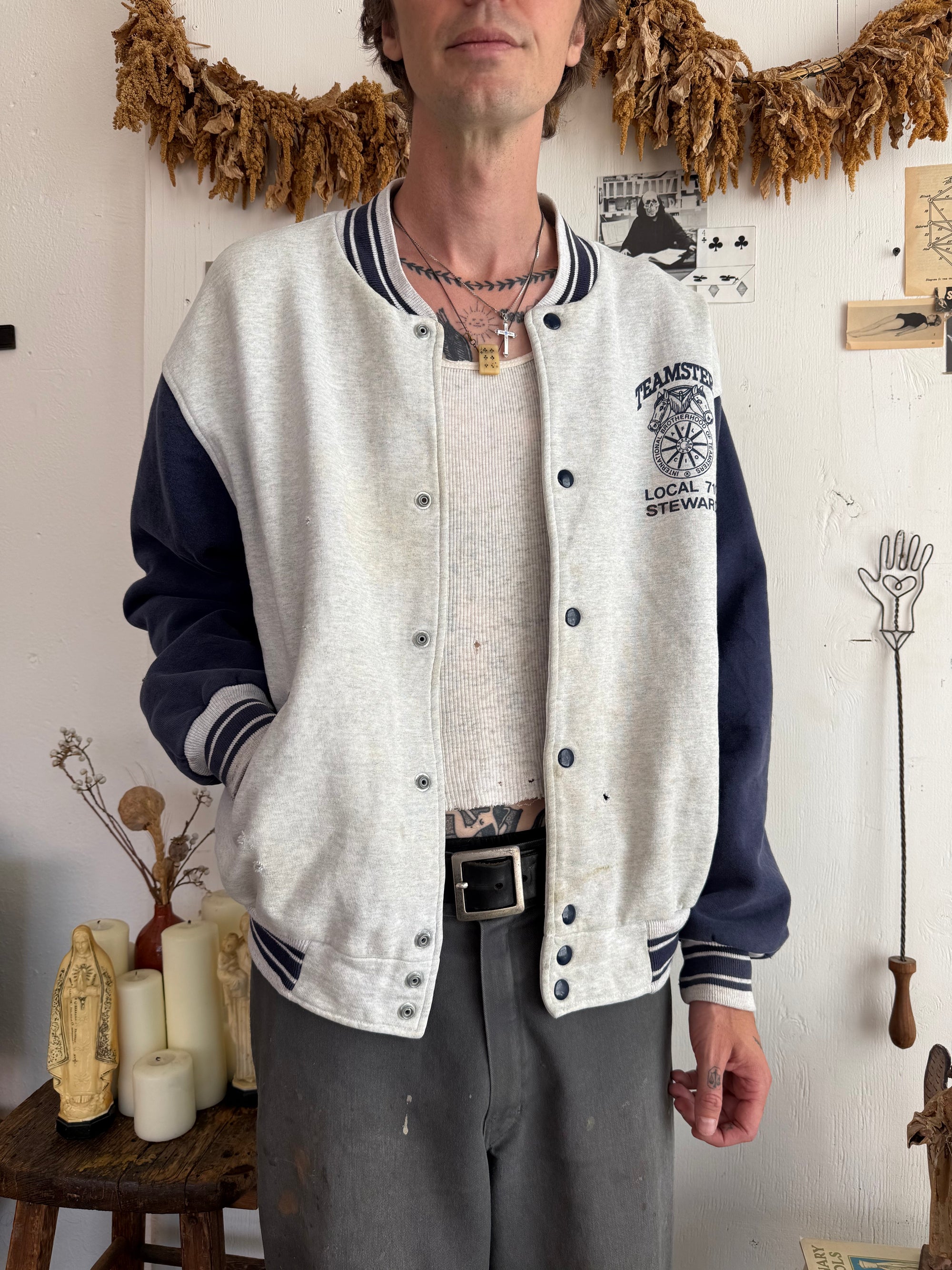 1990s Sunfaded Teamsters Sweatshirt Jacket