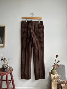 1940s Brown Pinstripe Trousers (31 x 30)