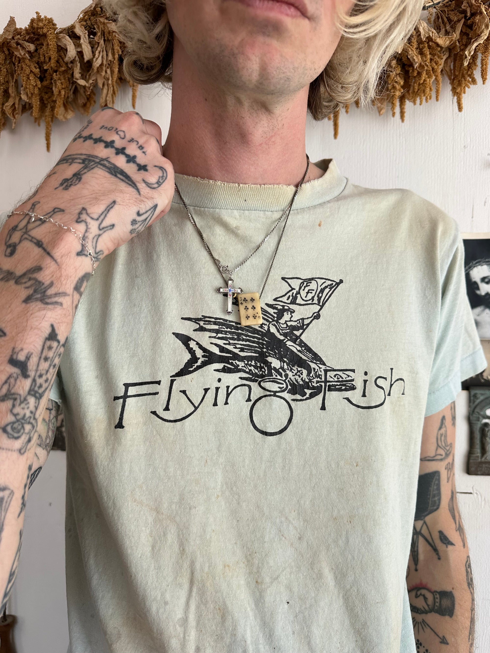 1980s Thrashed Flying Fish Records Tee