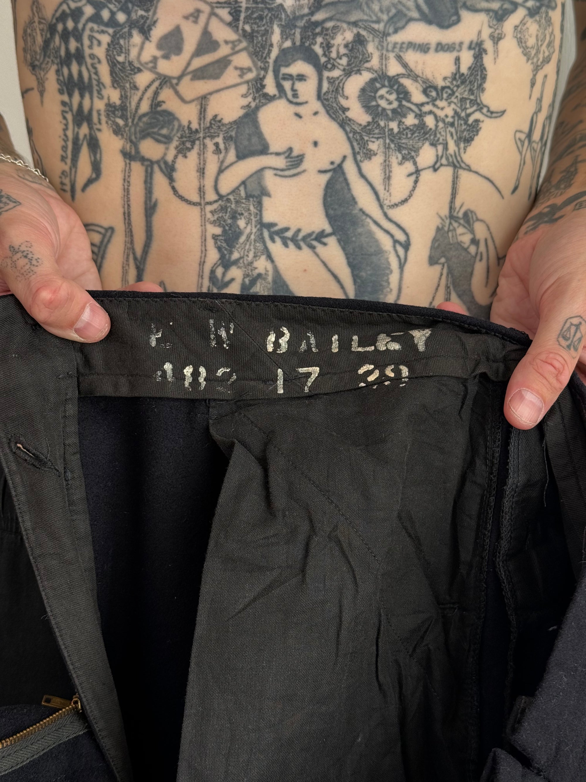 1940s Well-Worn Navy Issue Trousers