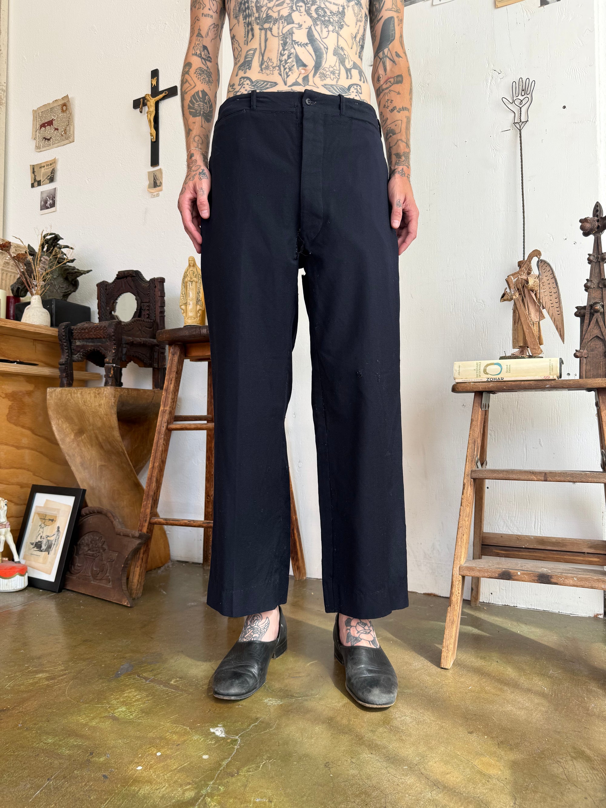 1950s Thrashed and Repaired Uniform Trousers