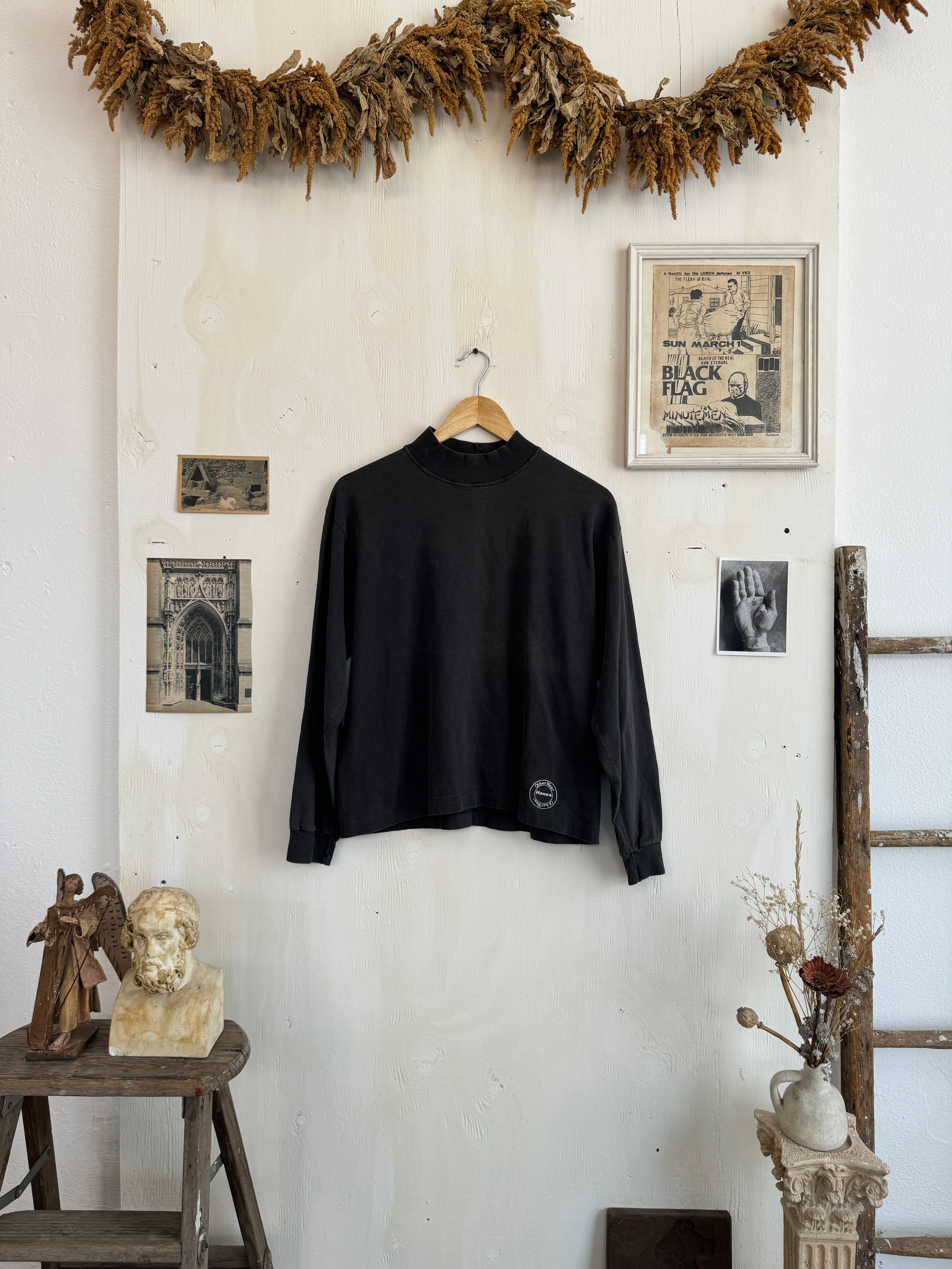 1990s Cropped Hanes Mock Neck (Boxy S/M)