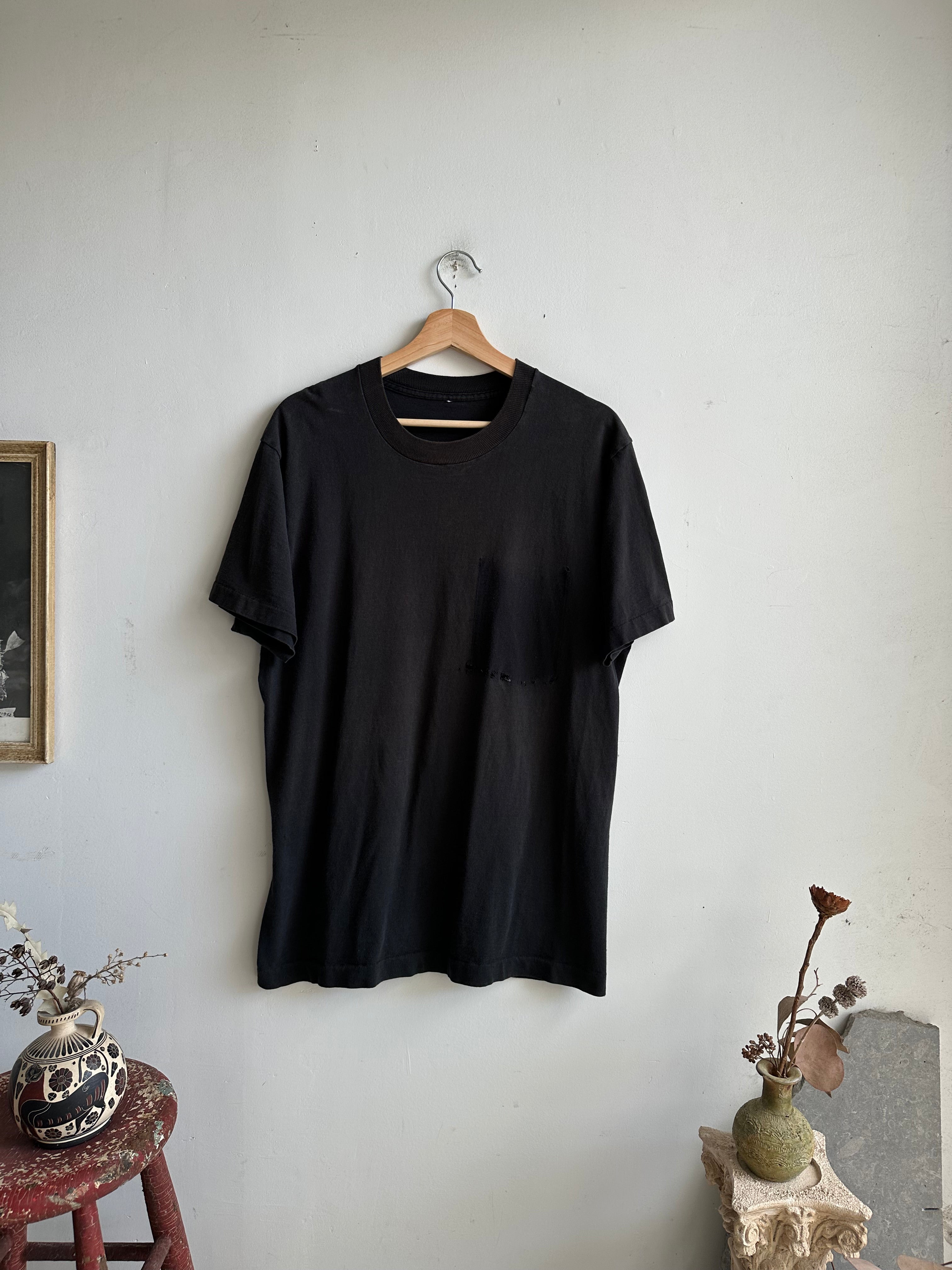 1990s well worn black blank xl handbook