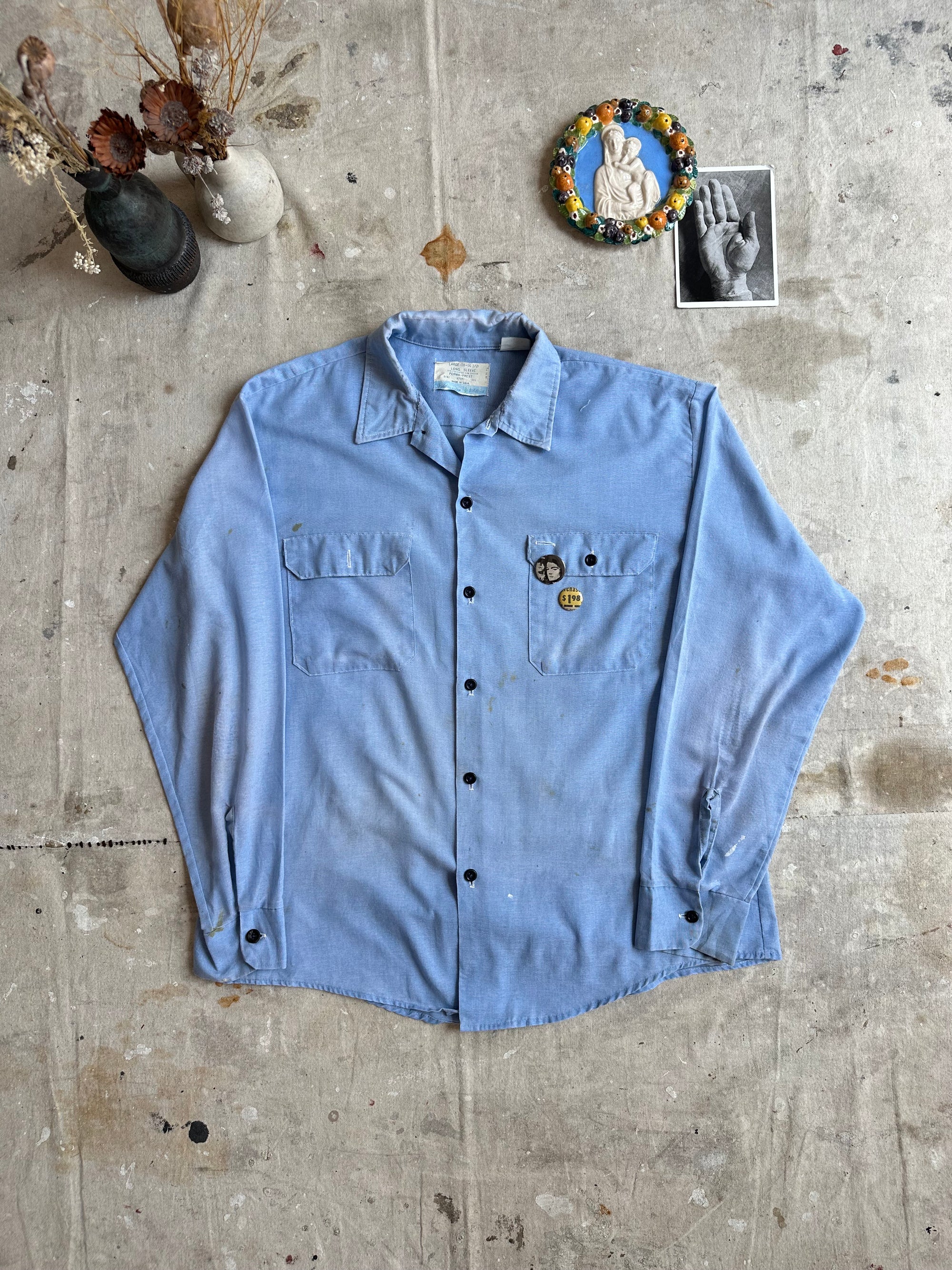 1970s Well Worn Button Up W/ Pins