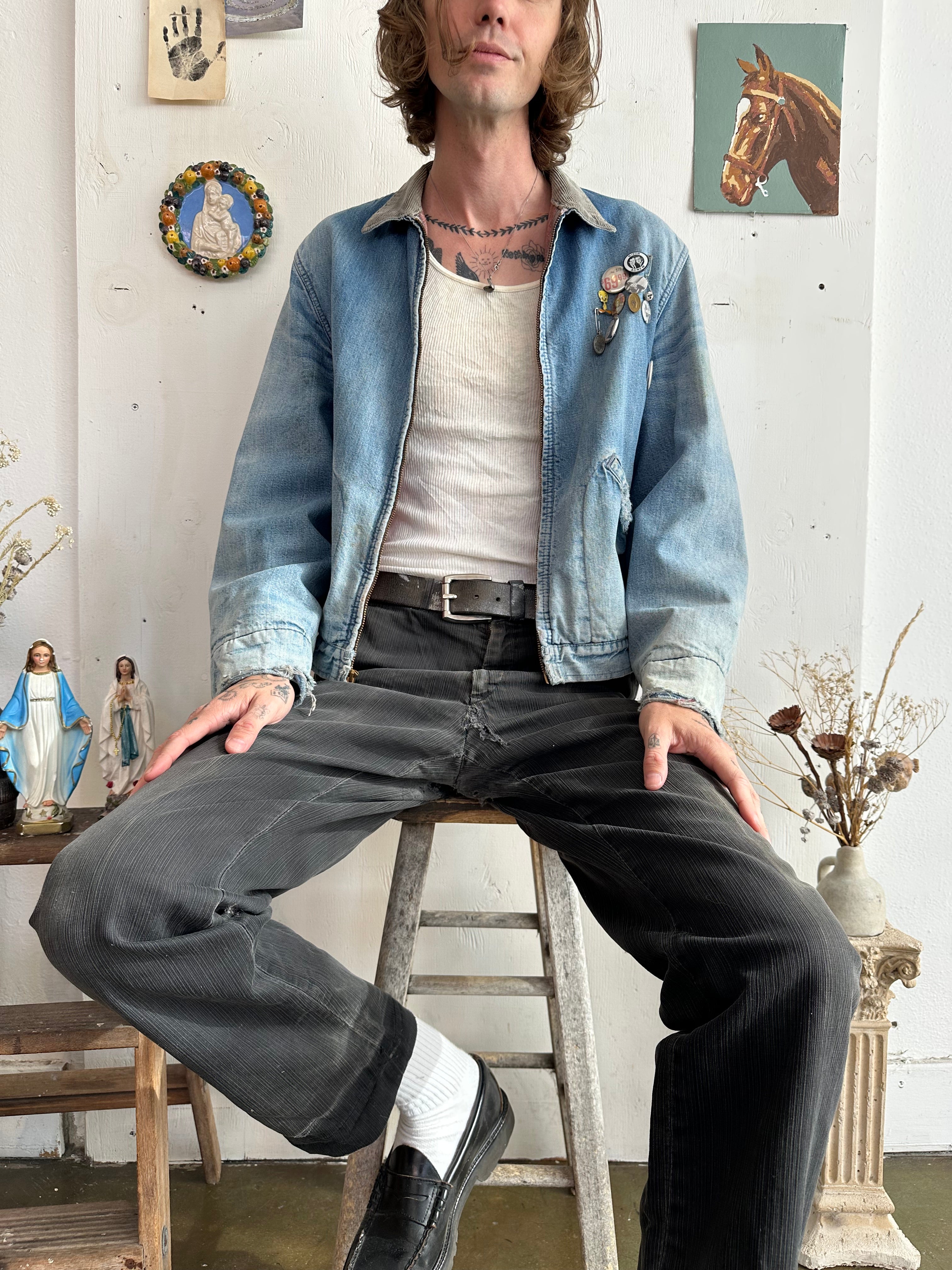 1960s Denim Big Mac Work Jacket W/ Pins (M)