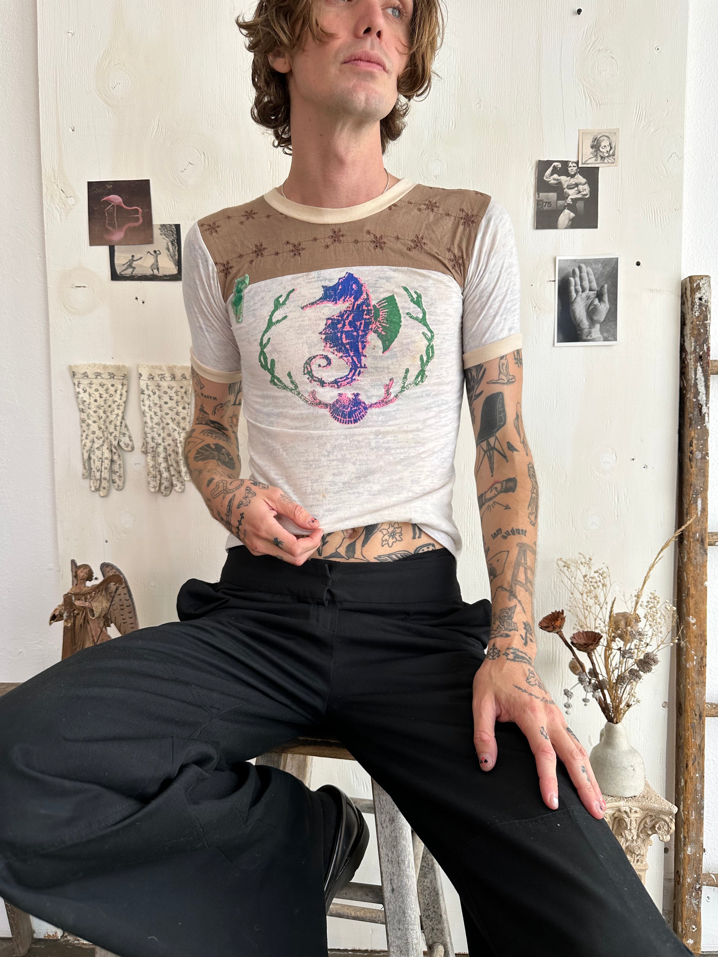 1970s Well Worn Sea Horse T-Shirt (S)