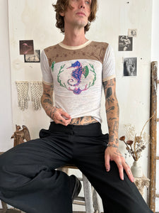 1970s Well Worn Sea Horse T-Shirt (S)