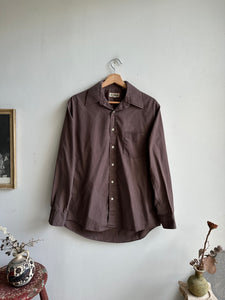 1980s Slate Brown Dress Shirt (L)