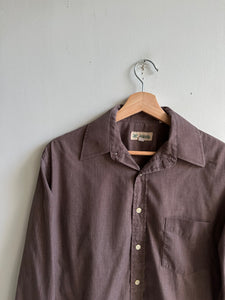 1980s Slate Brown Dress Shirt (L)