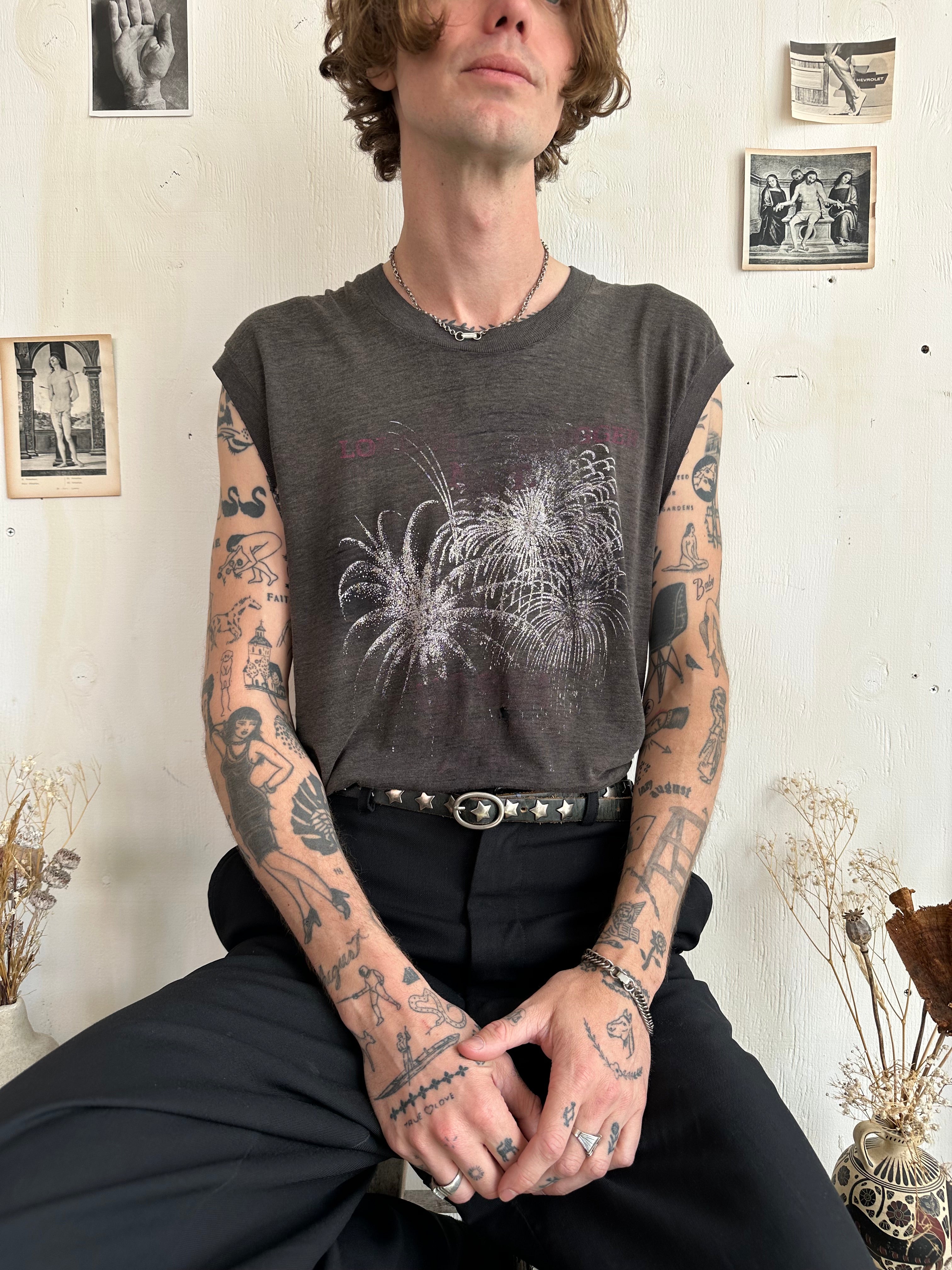 1980s Paper Thin Louisville Slugger Fireworks Tee (XL)
