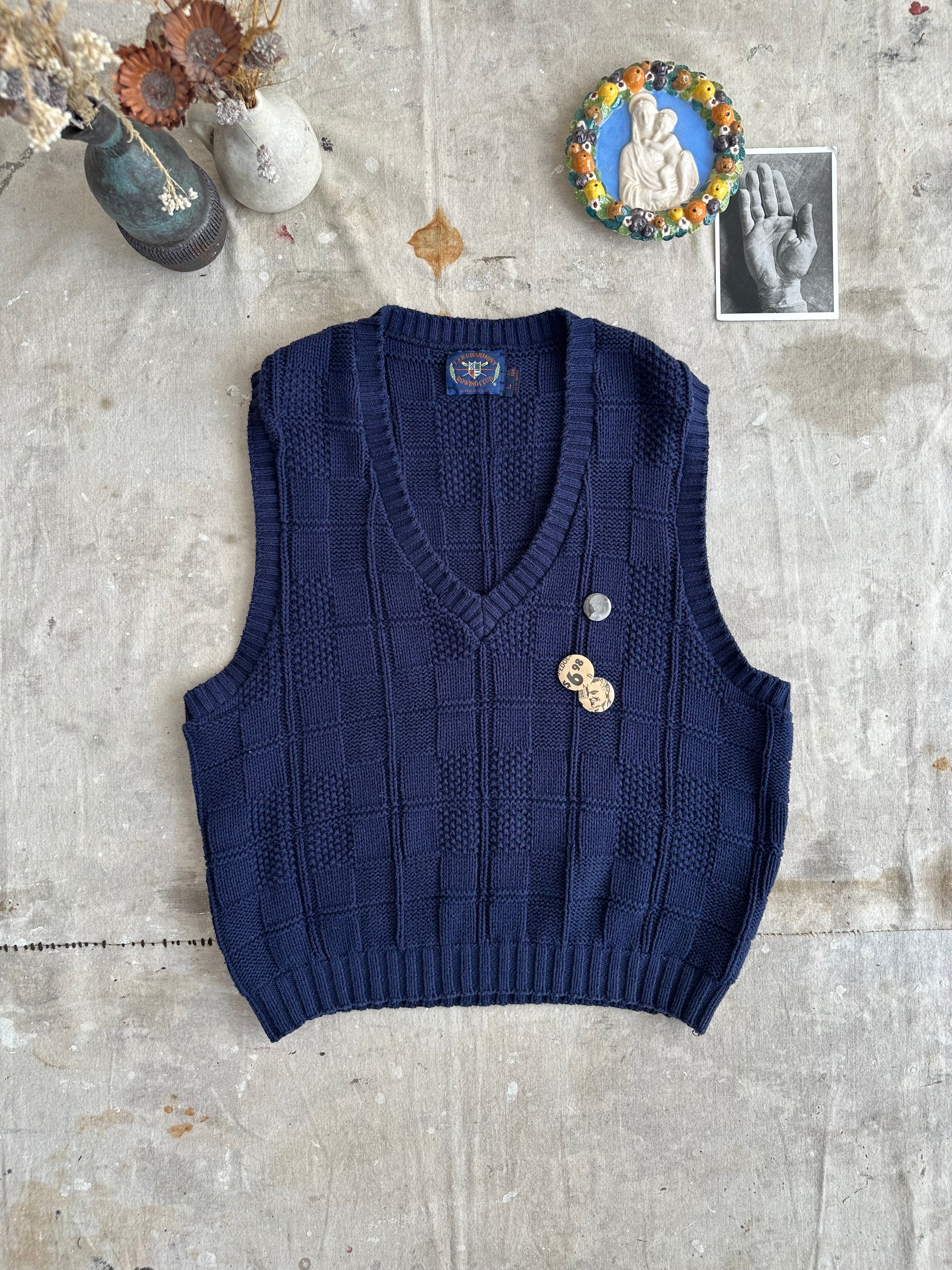 1990s Sweater Vest W/ Pins