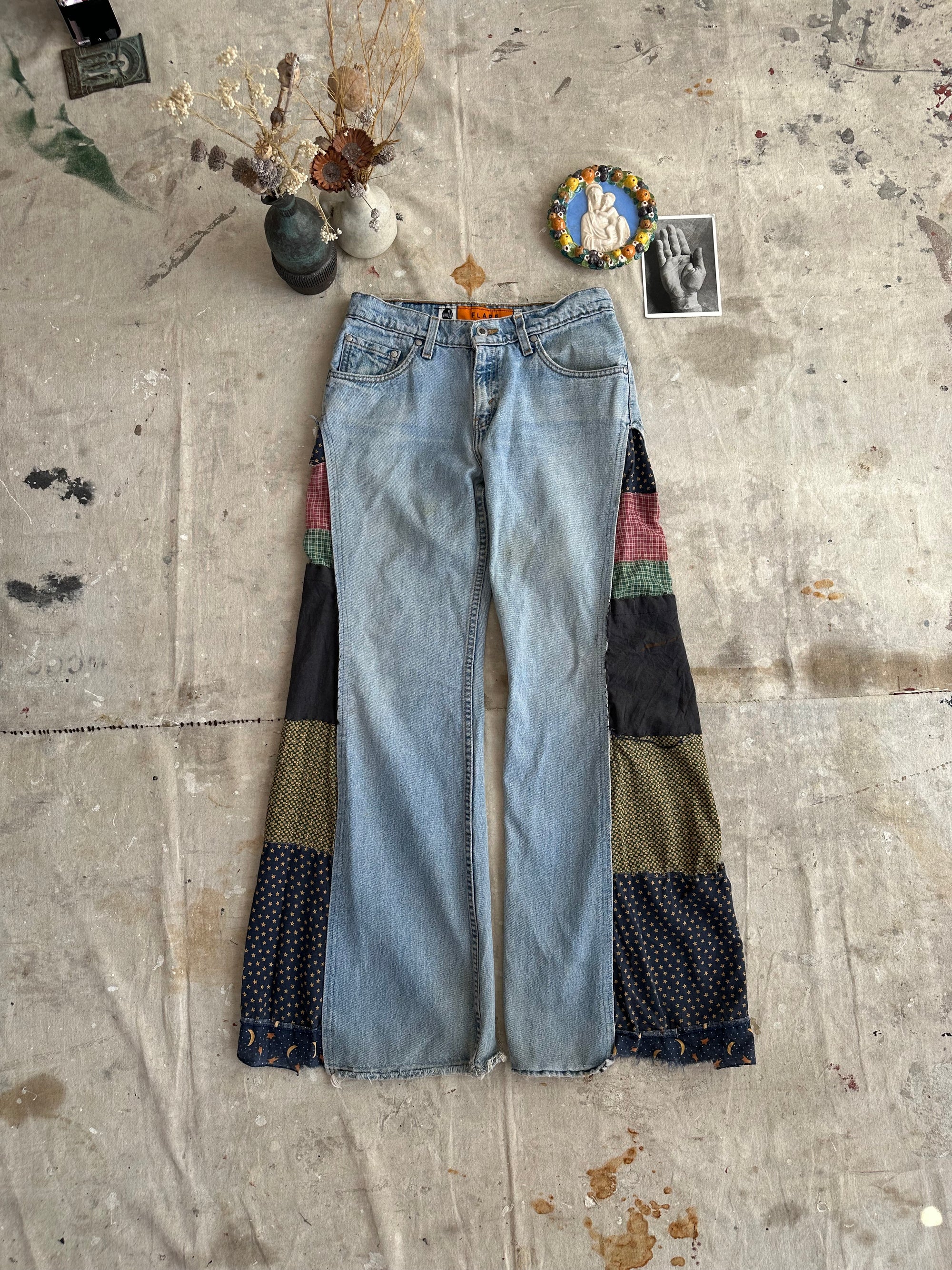 1990s Homemade Patch Flares