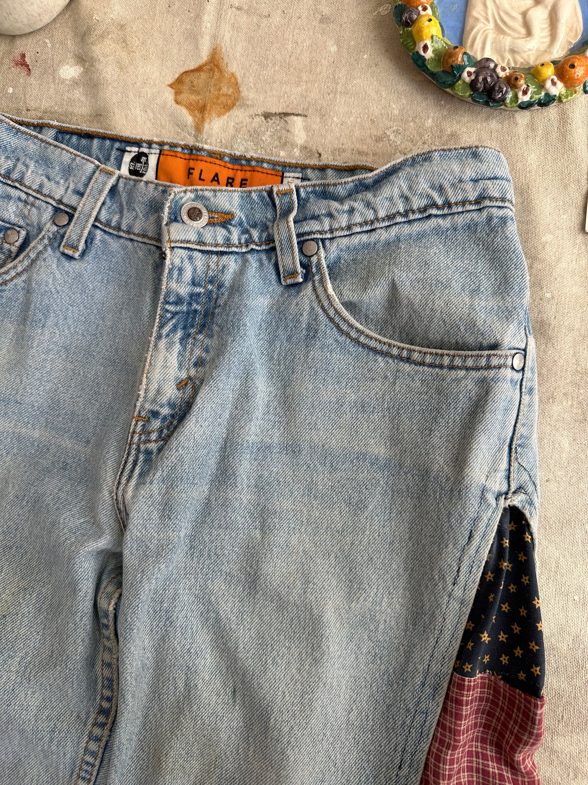1990s Homemade Patch Flares