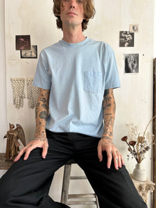 1980s Light Blue Hanes Pocket Tee (M/L)