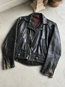 1950s Star Studded Leather Jacket (S)