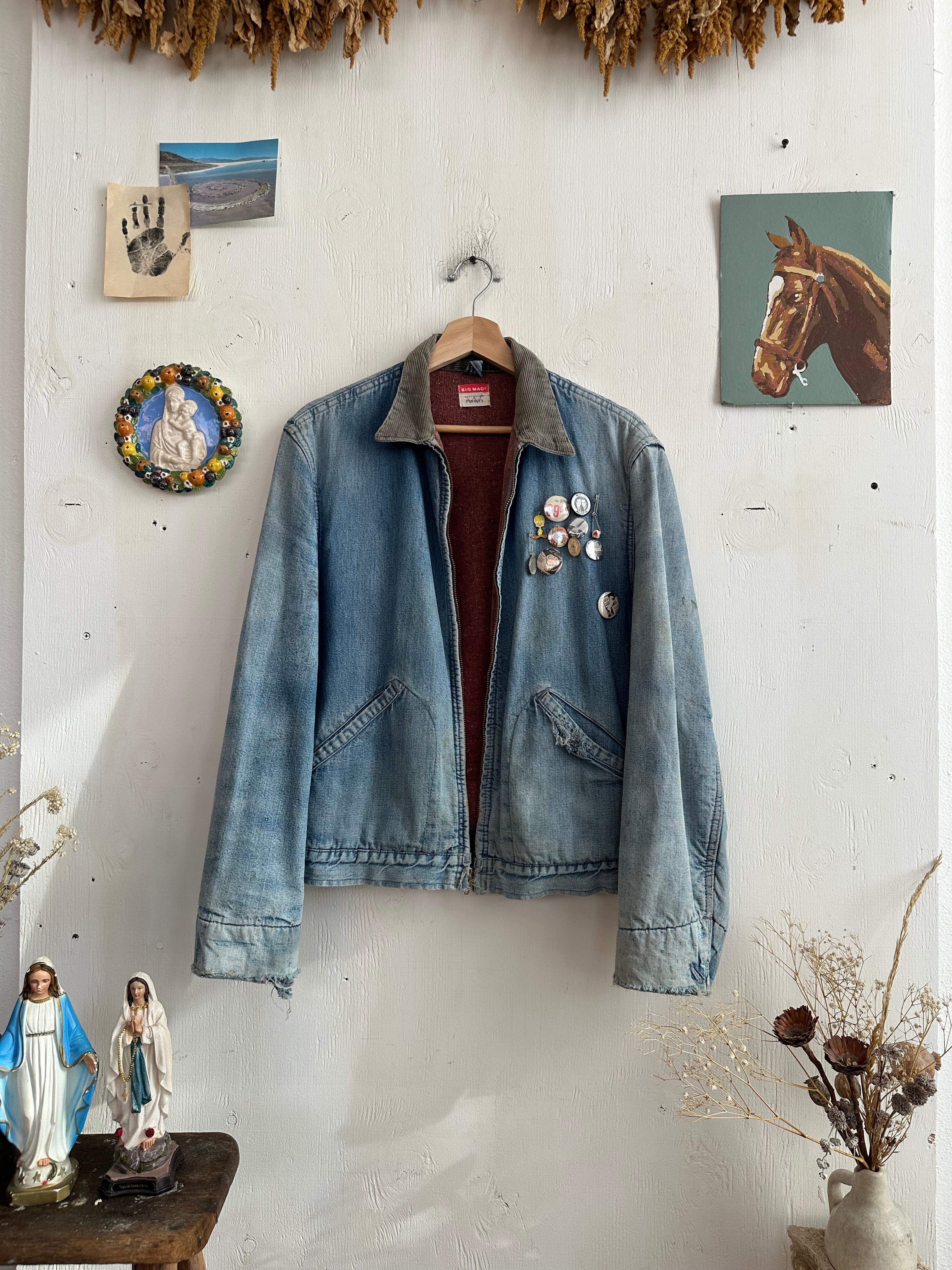 1960s Denim Big Mac Work Jacket W/ Pins (M)