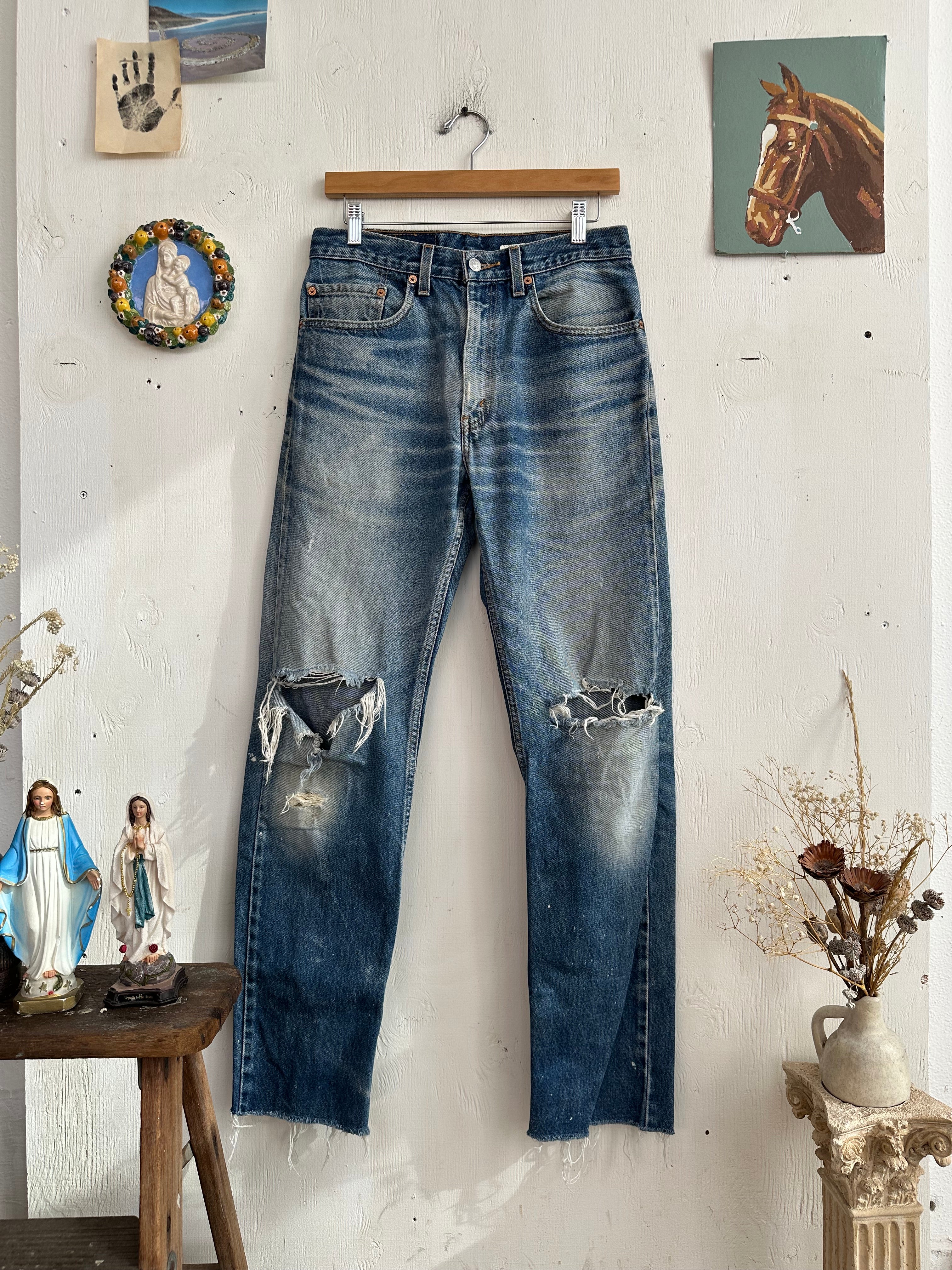 1990s Thrashed Levis 505s (30/30)