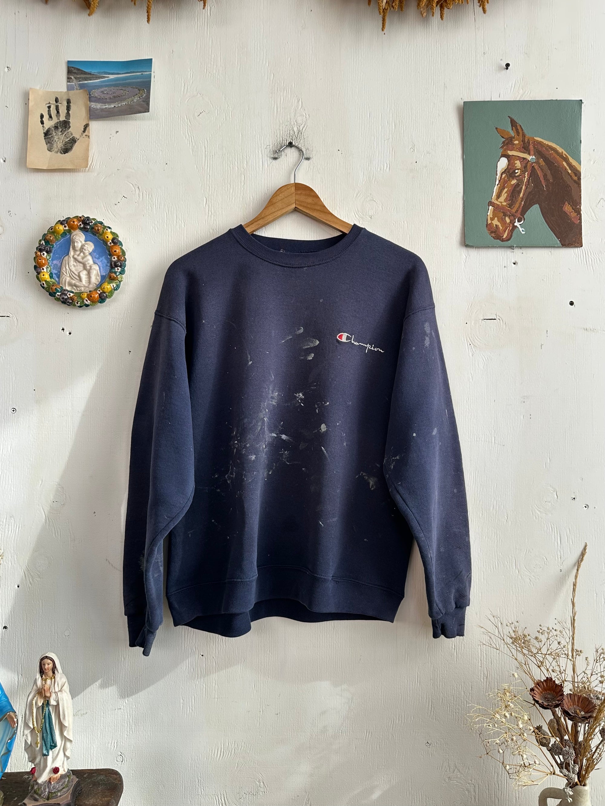 1990s Paint Stained Champion Sweatshirt (Boxy L)