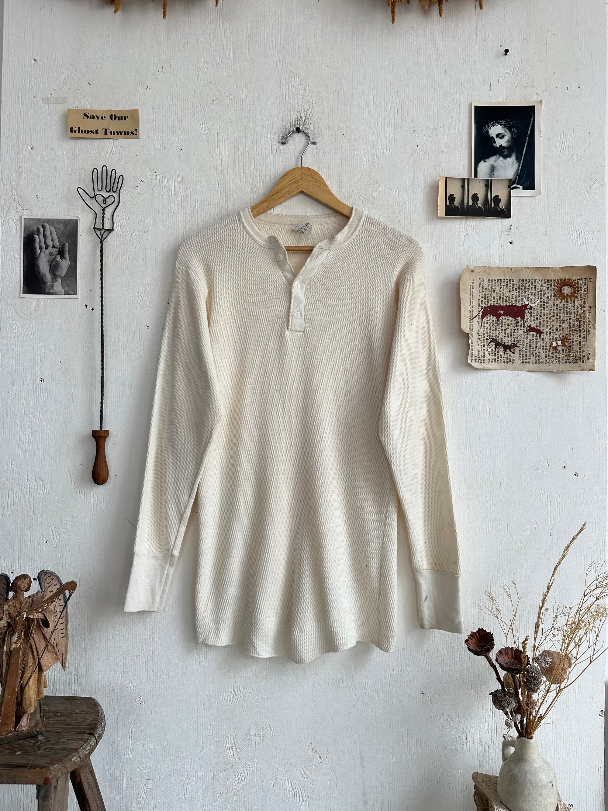 1970s Well Worn Thermal Henley
